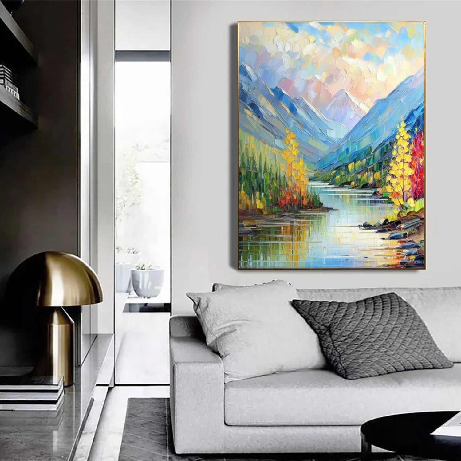 Colorful Abstract Mountain Textured Canvas Art #WT199