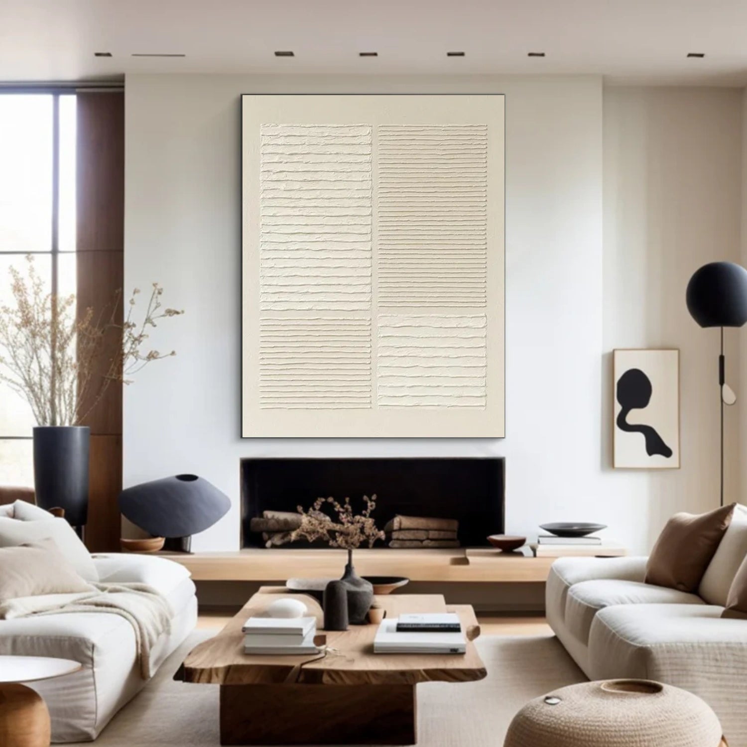 Beige & Brown Textured Minimalist Wall Art #BM036
