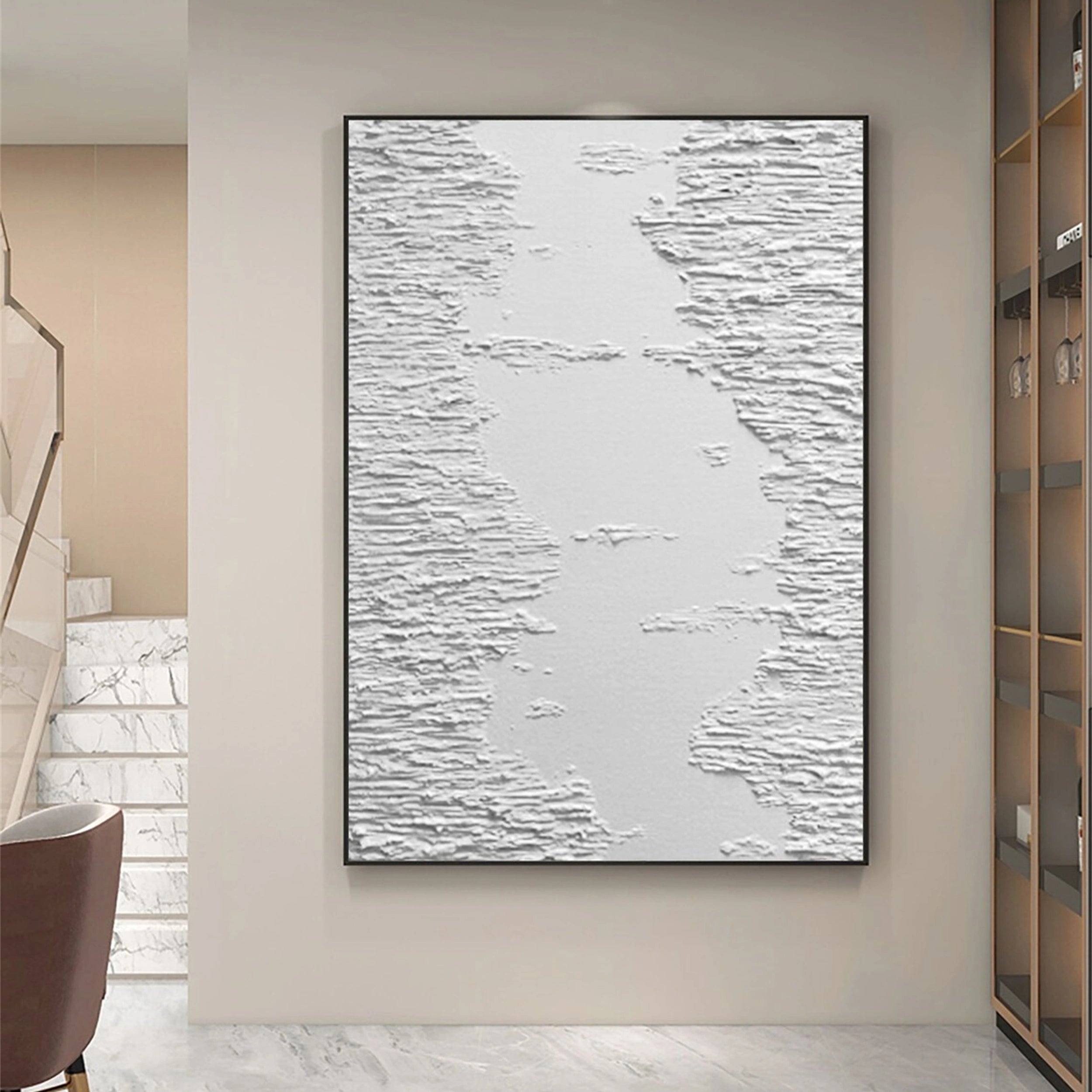 White Textured Minimalist Wall Art #WT086
