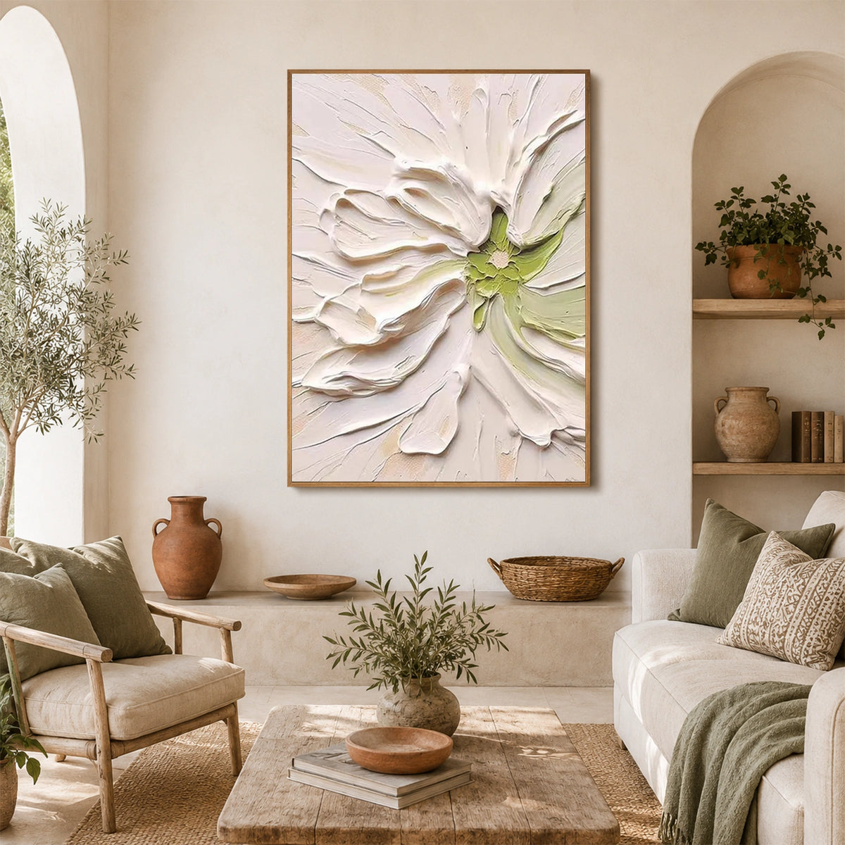 Tree And Flower Abstract Textured Wall Art #TF226