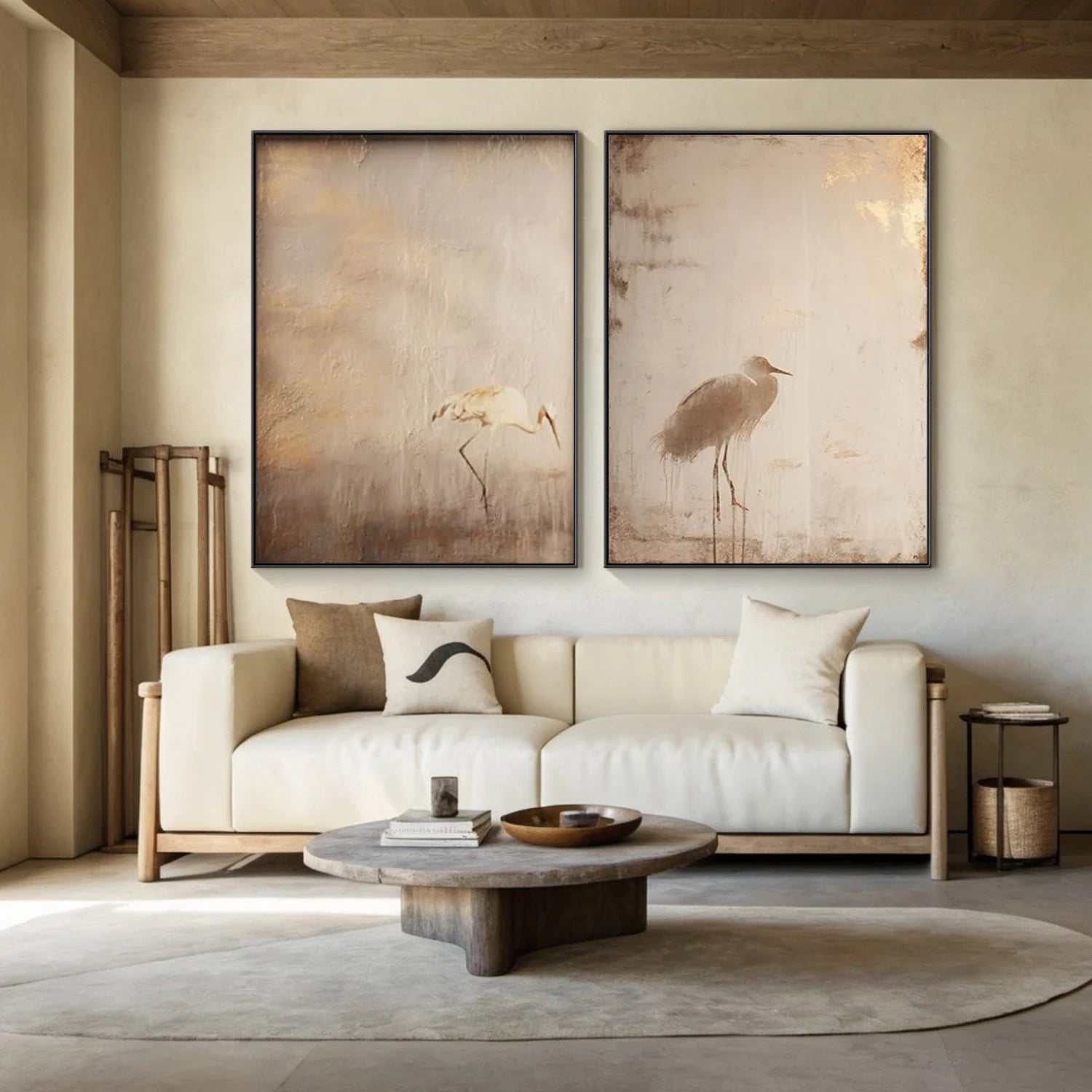 Abstract Animal Art Crane Wall Art Set of 2 #AT055