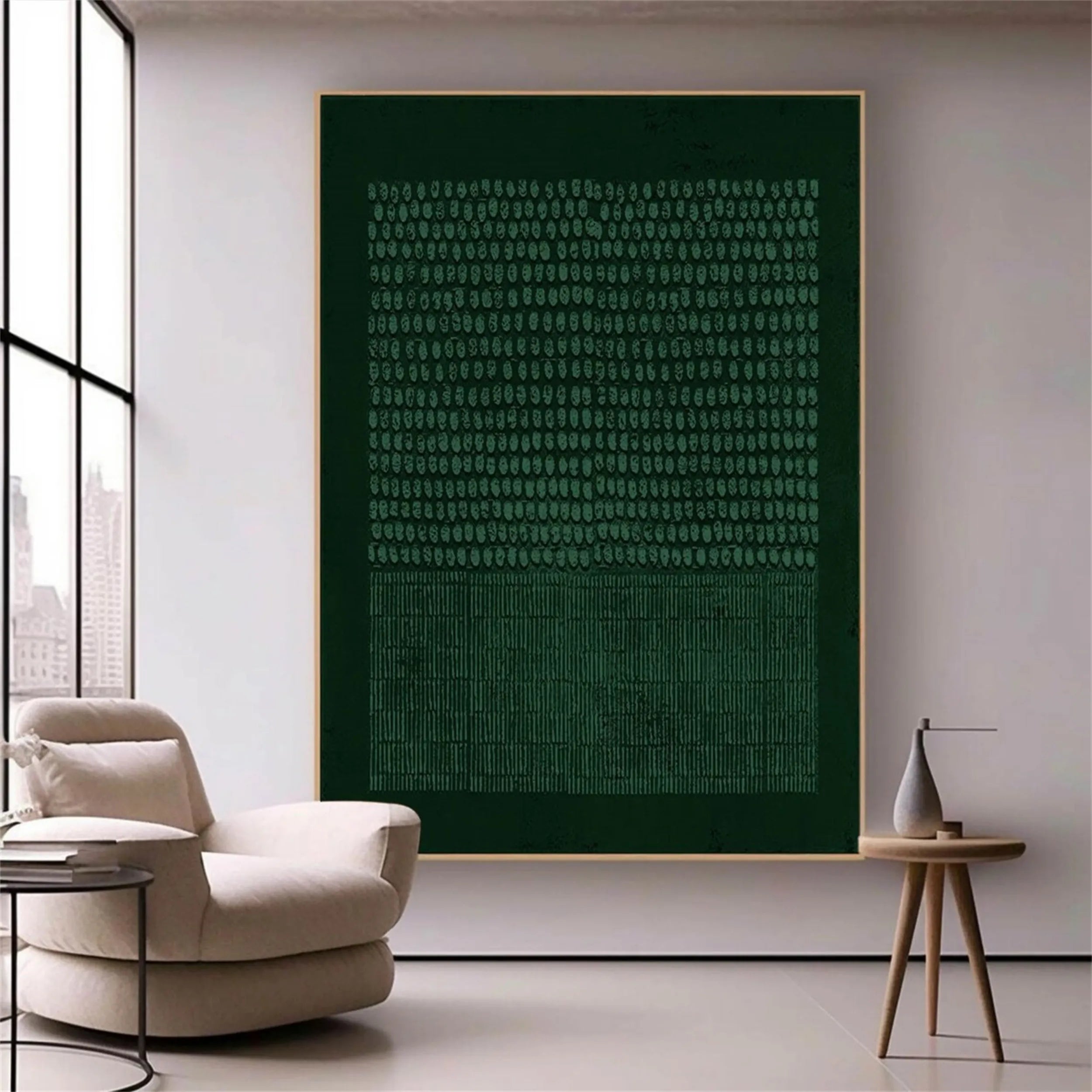 Green Textured Minimalist Wall Art #GT011