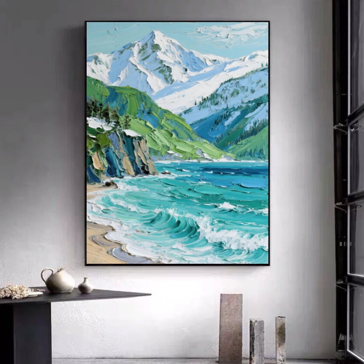 Colorful Abstract Mountain Textured Canvas Art #WT200