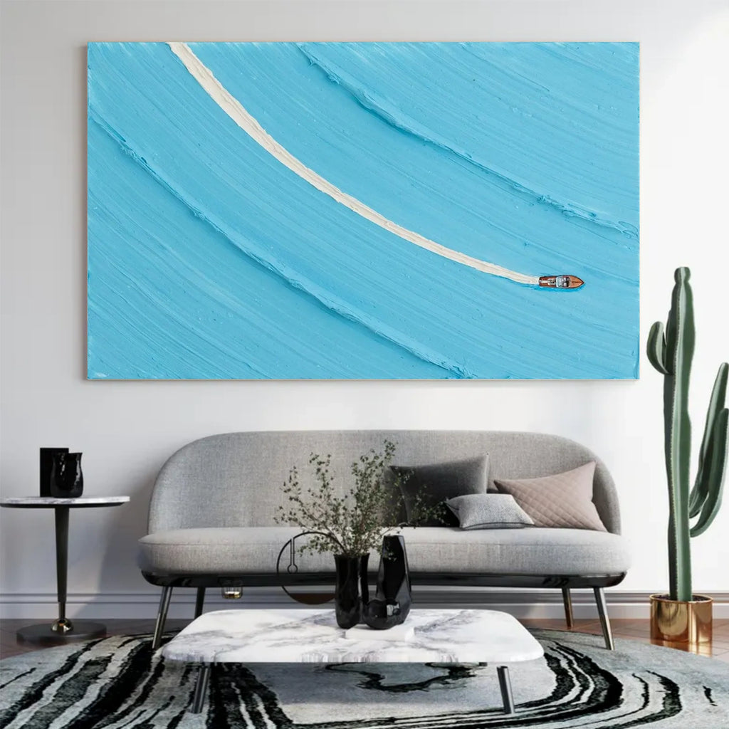 Sky Ocean Abstract Textured Wall Art #SO270
