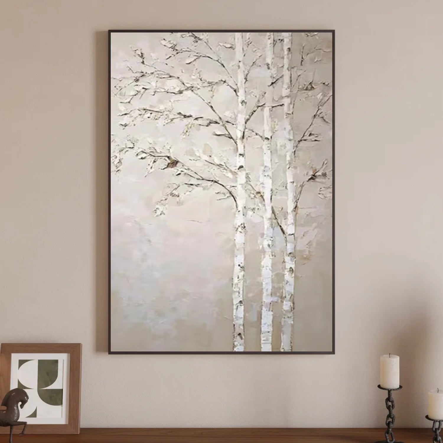 Tree And Flower Abstract Textured Wall Art #TF172