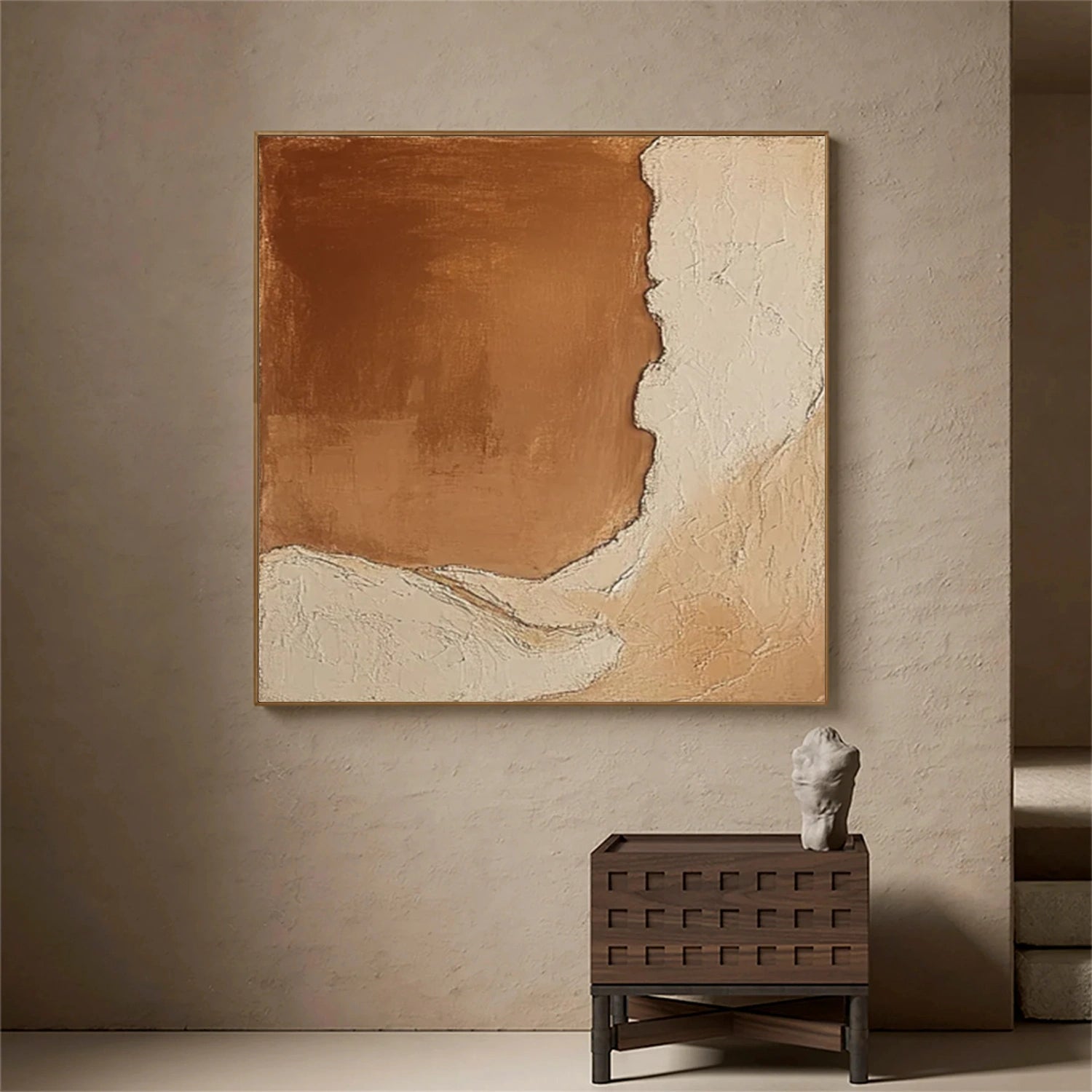 Beige and Brown Textured Minimalist Wall Art #WT217