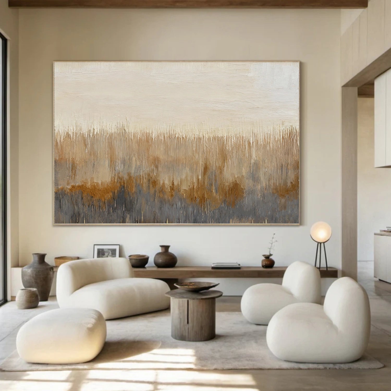 Beige and Brown Abstract Wall Art #AW192