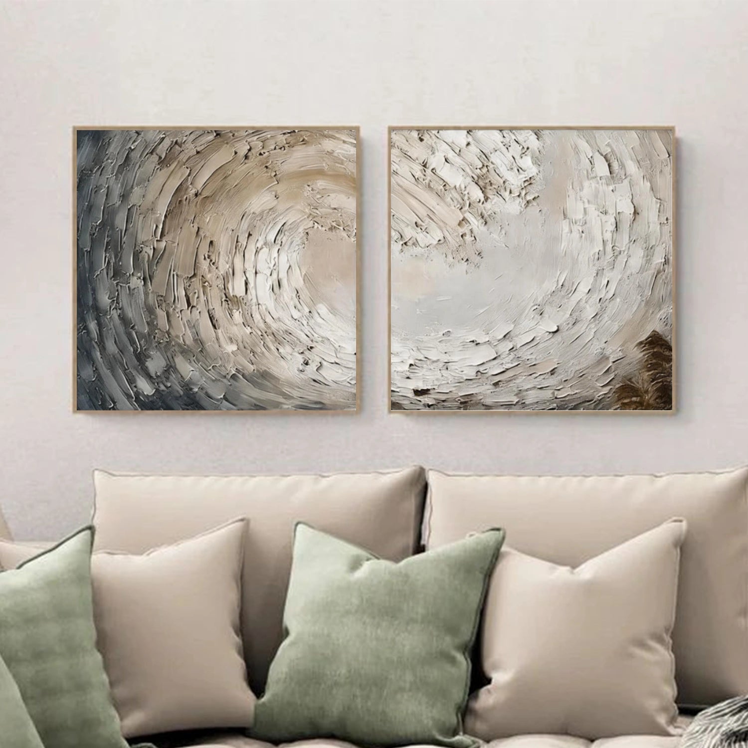 Sky And Ocean Abstract Textured Wall Art Set of 2 #SO391