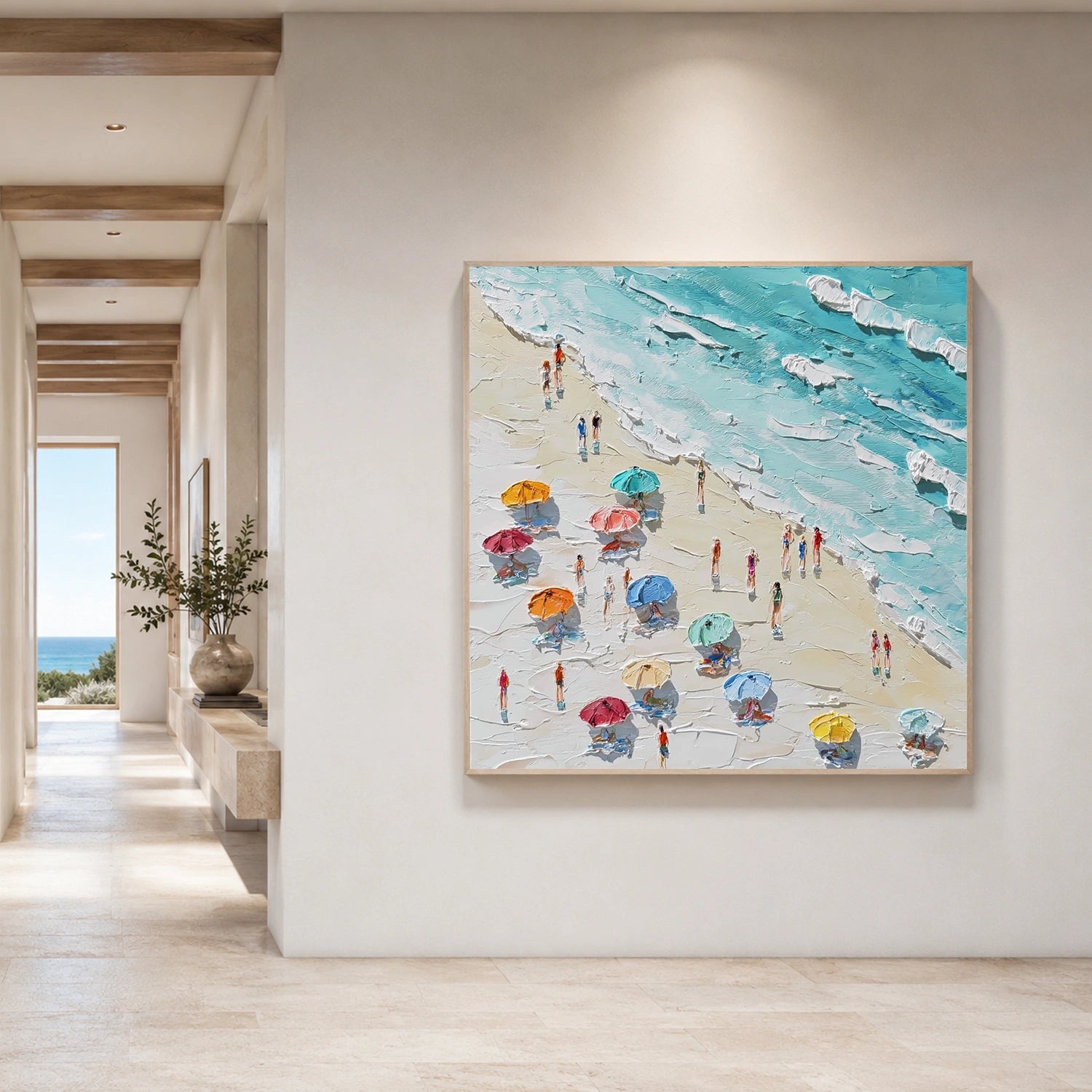 Sky And Ocean Abstract Textured Wall Art #SO430