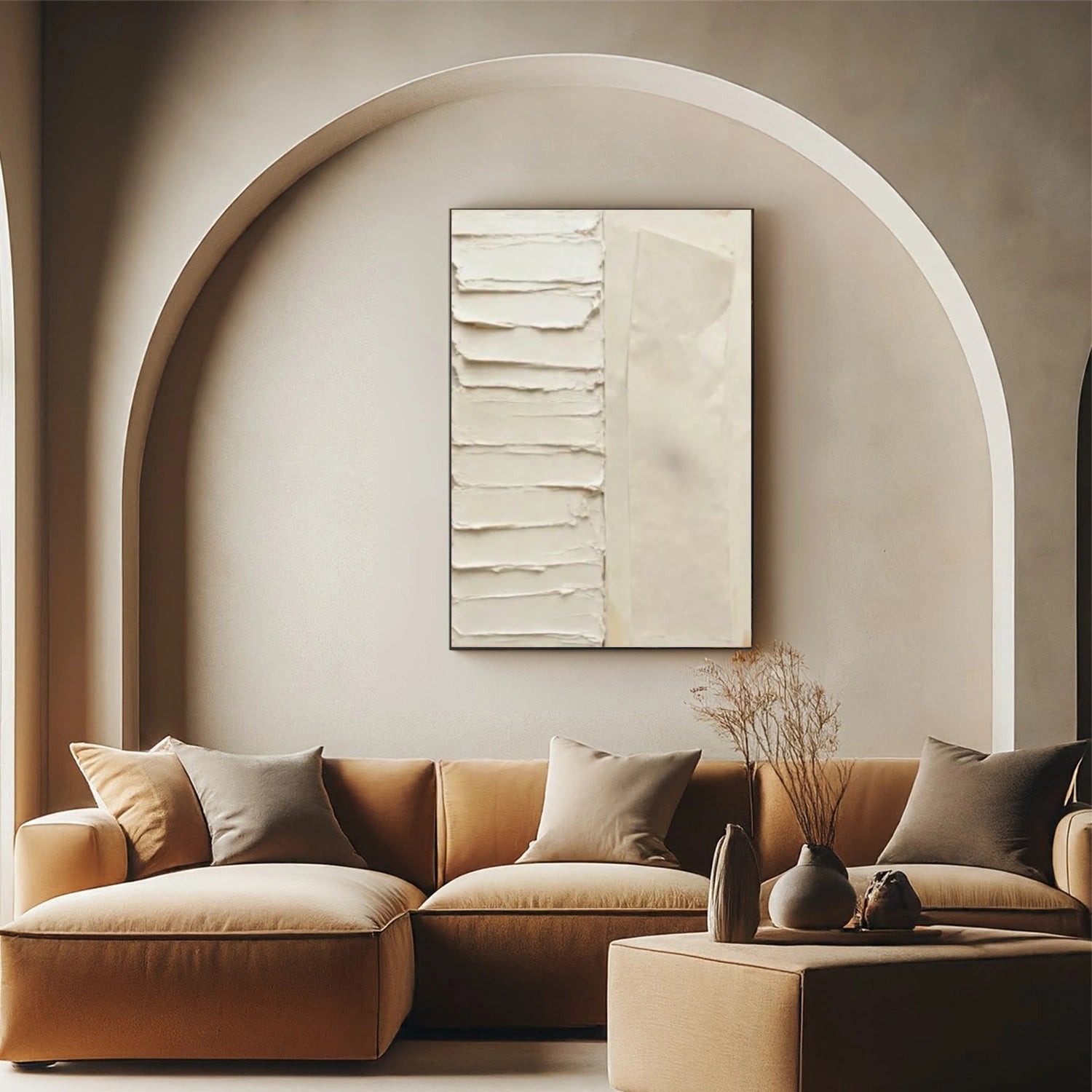 Beige Textured Minimalist Wall Art #WT206