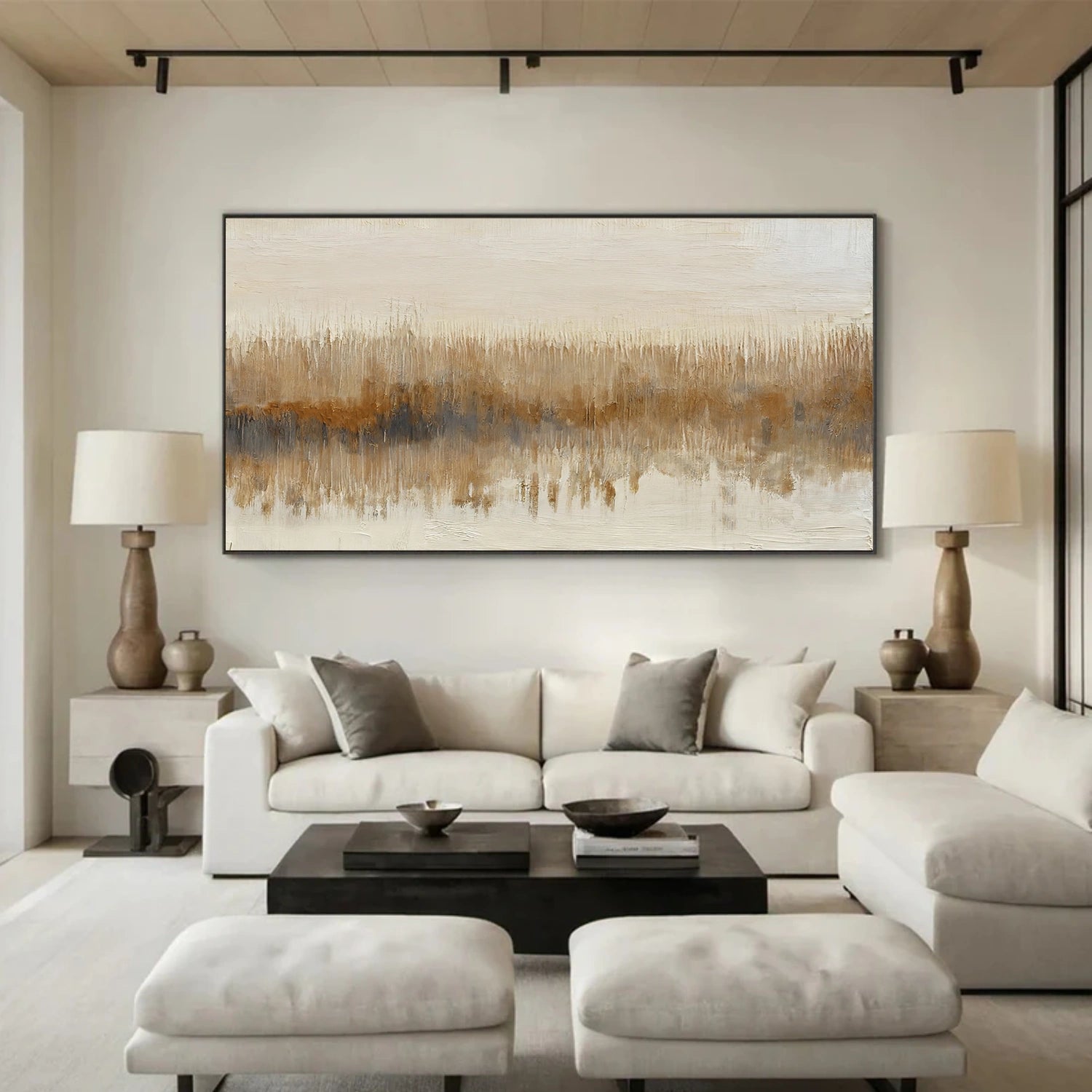 Beige and Brown Abstract Wall Art #AW194