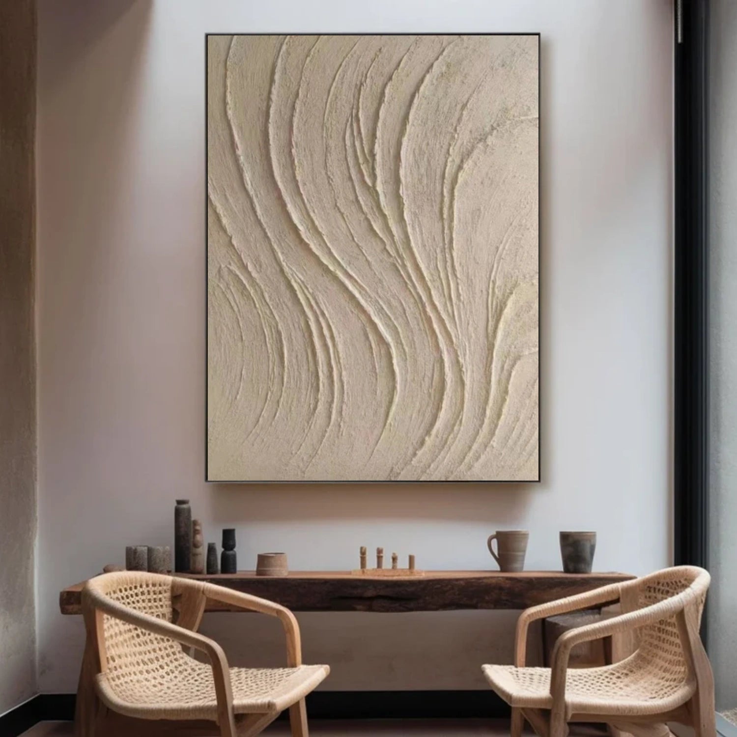 Beige Textured Minimalist Wall Art #BM039