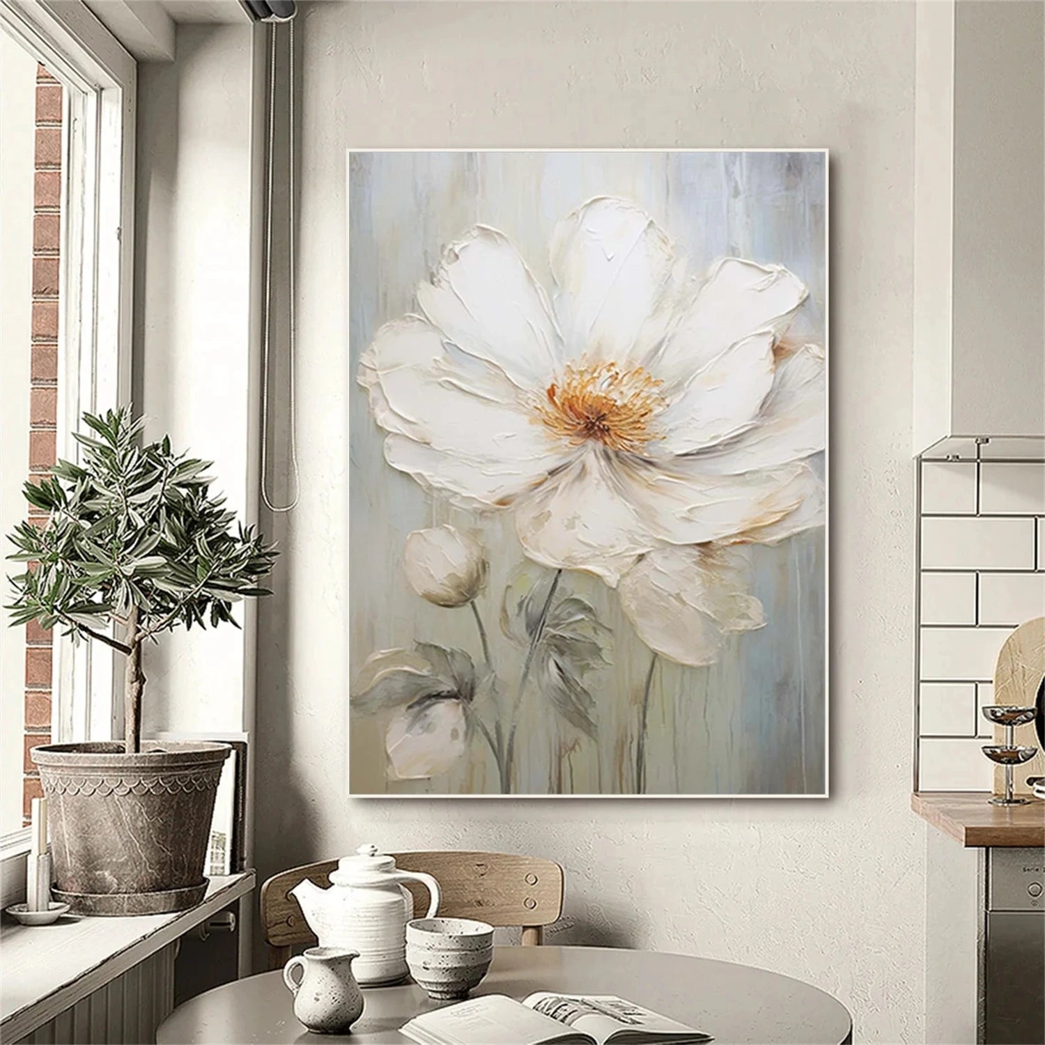 Tree And Flower Abstract Textured  Wall Art #TF124