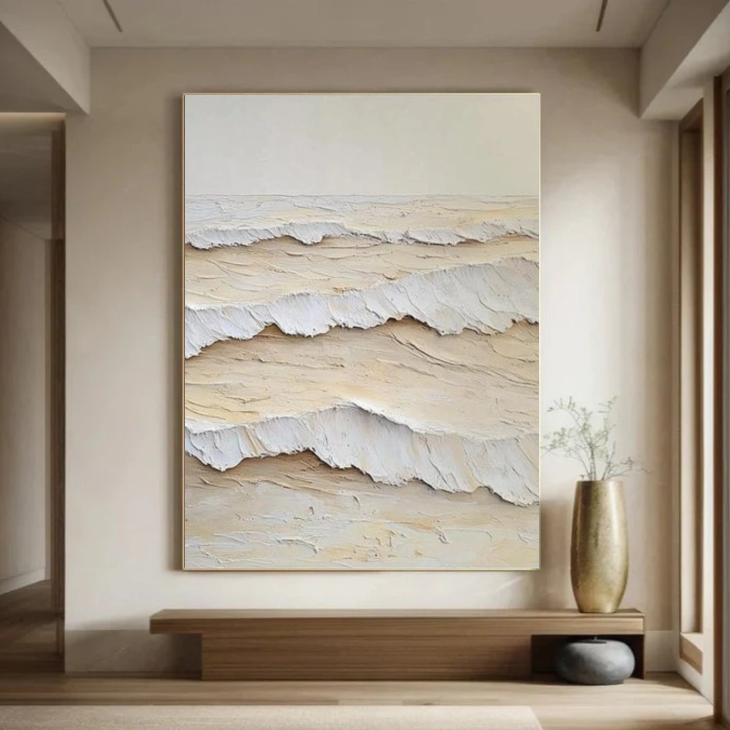 Sky And Ocean Abstract Textured Wall Art #SO373