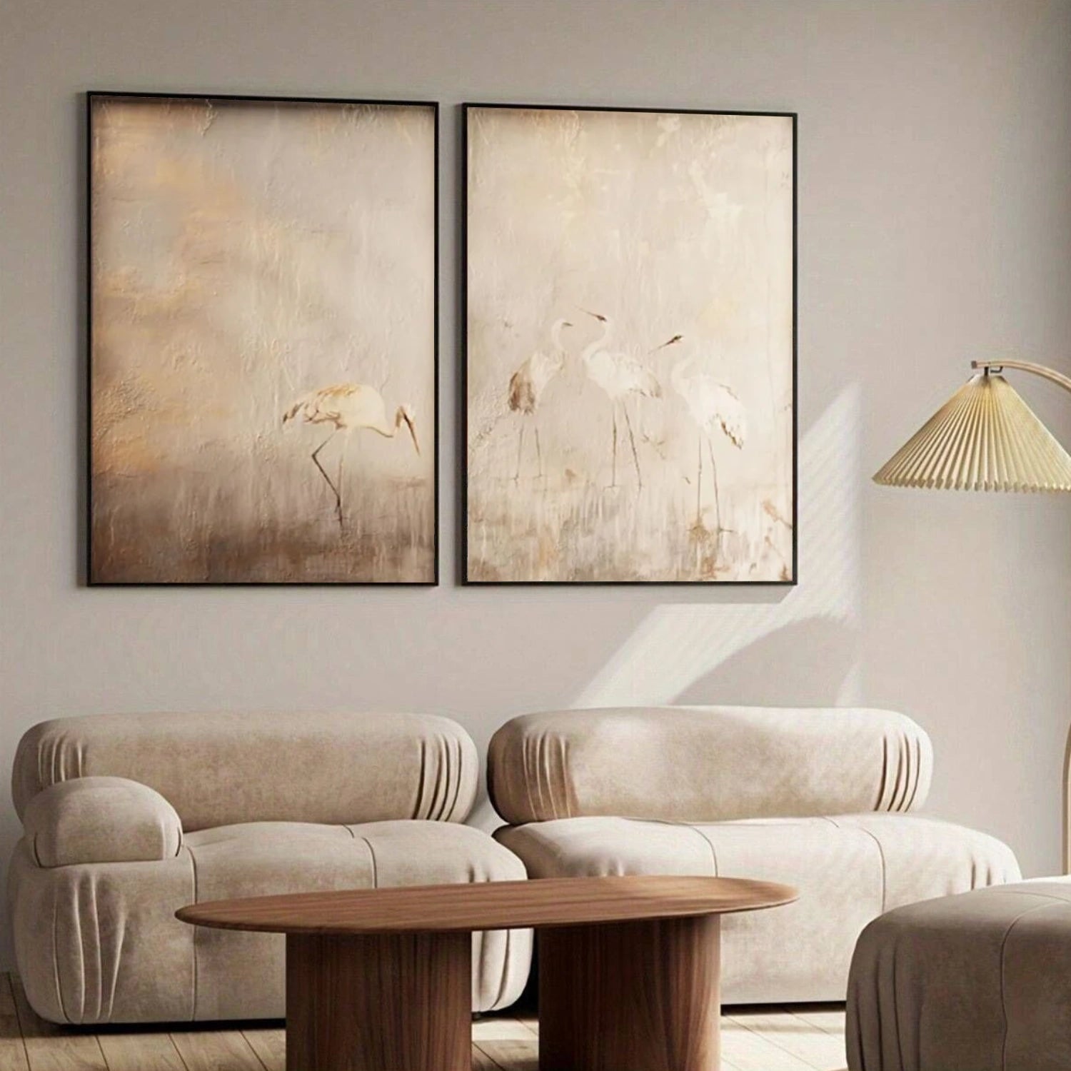 Abstract Animal Art Crane Wall Art Set of 2 #AT054