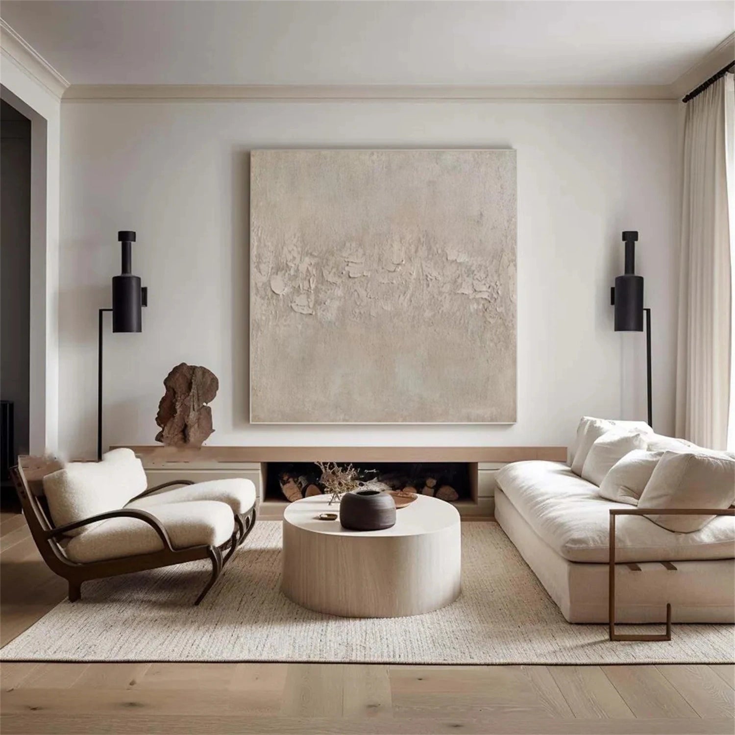 Beige Abstract Wall Art #AW139