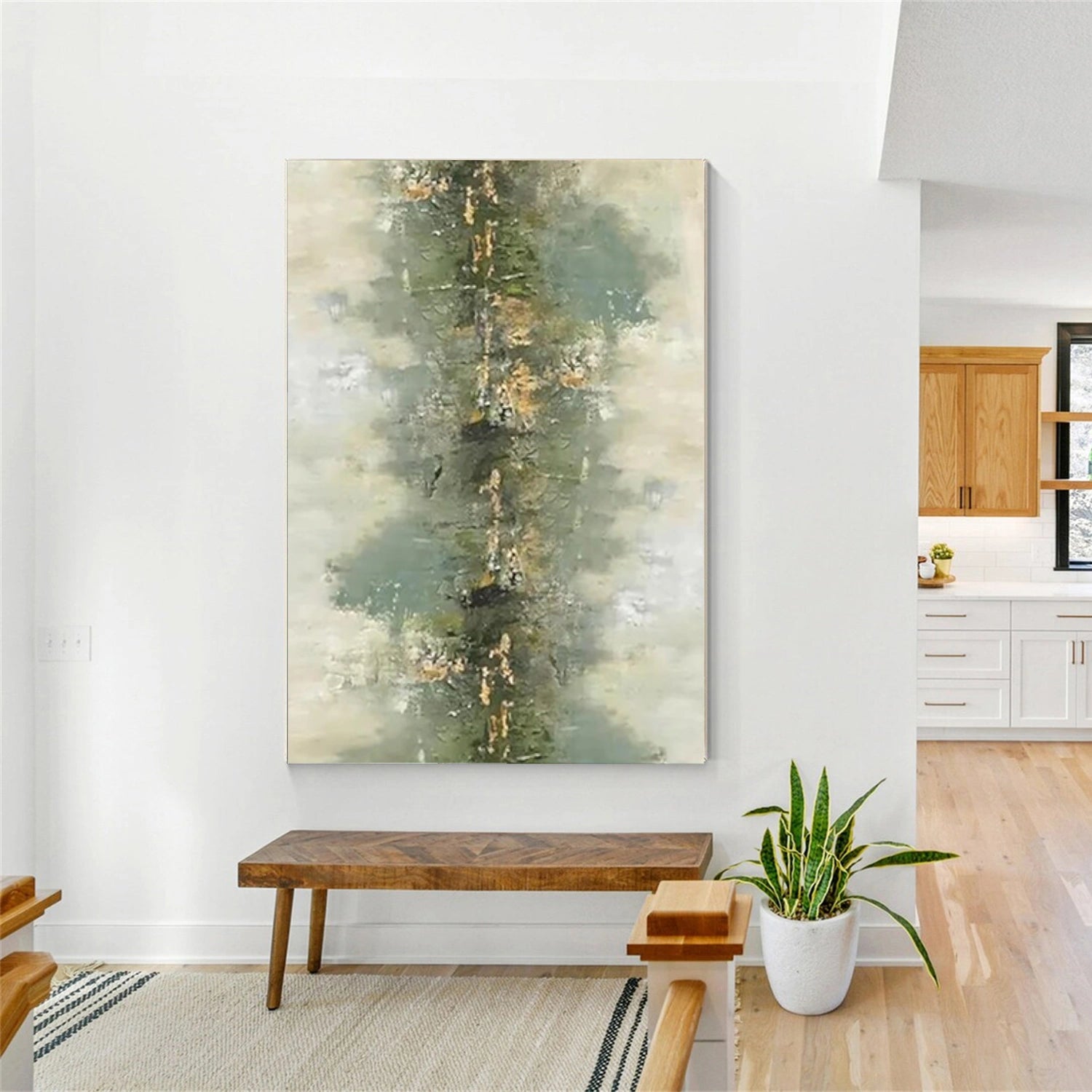 Green Abstract Wall Art #AW096