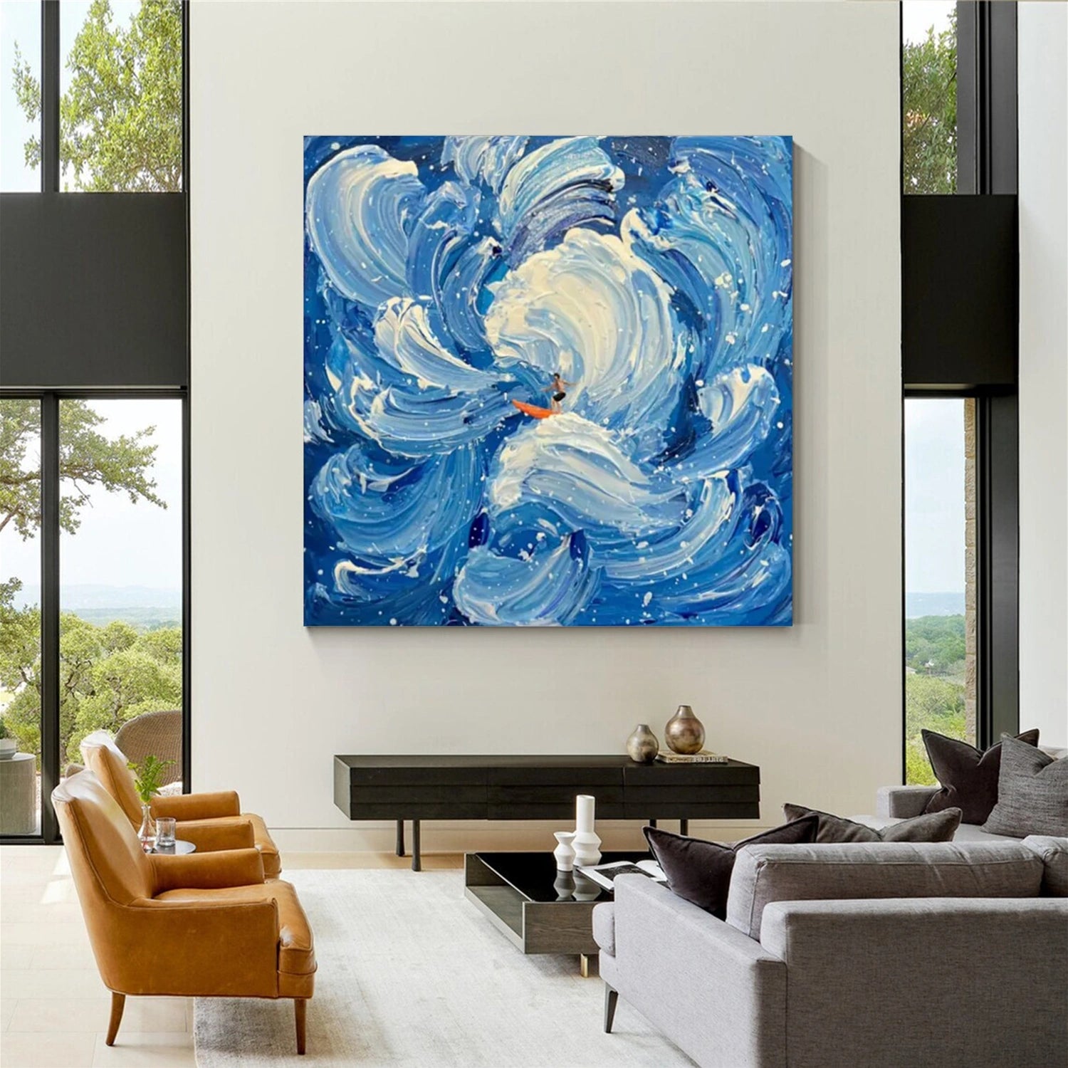 Surfing Sport Textured Wall Art #BA003