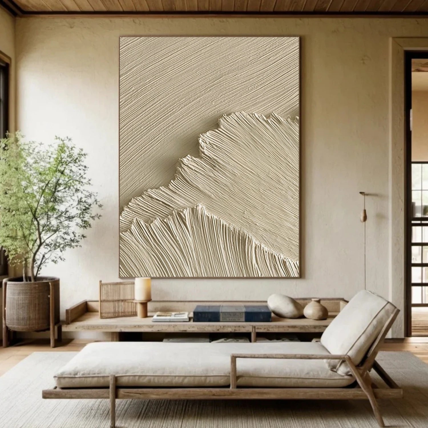 Beige Textured Minimalist Wall Art #WT245