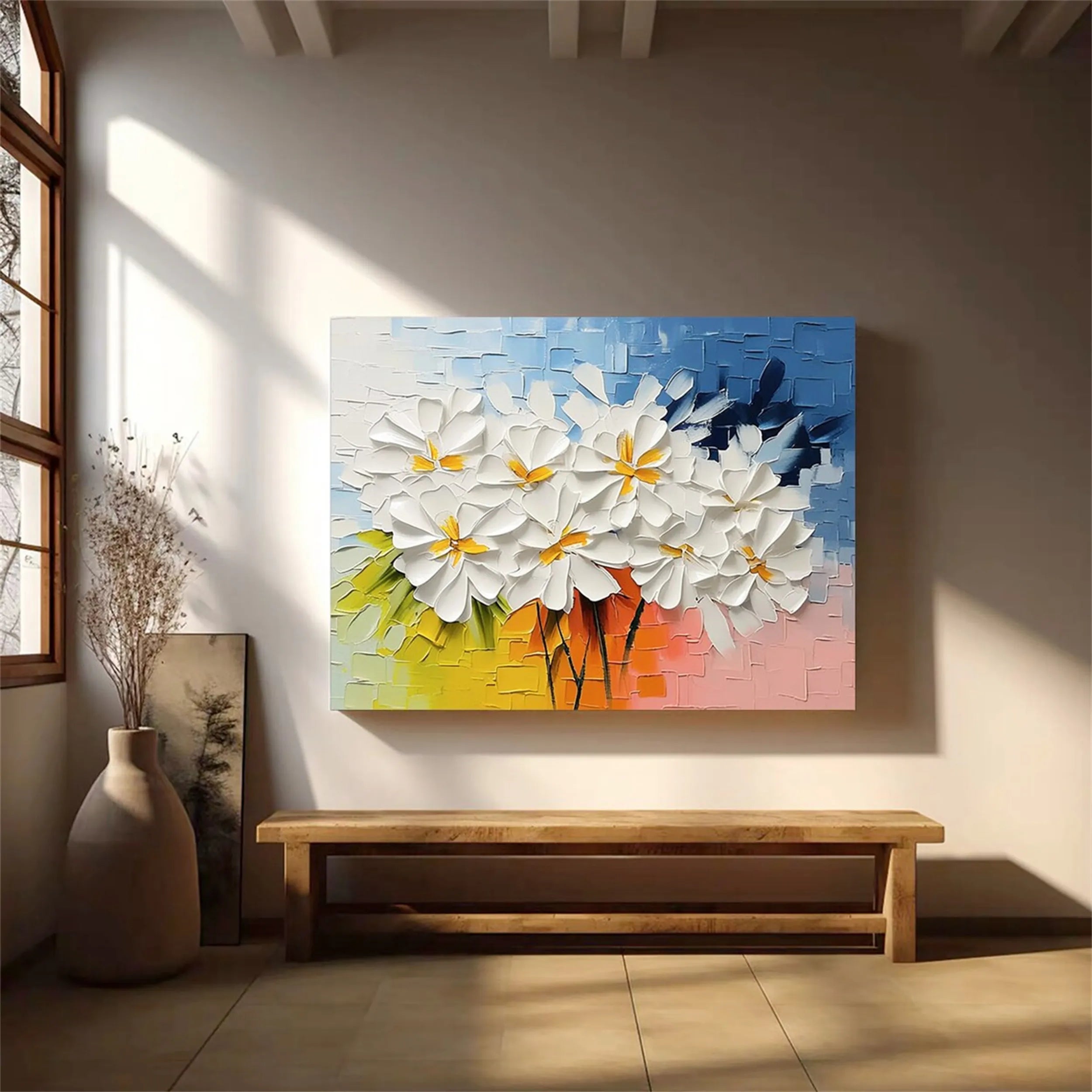 Colorful Tree And Flower Painting #TF010