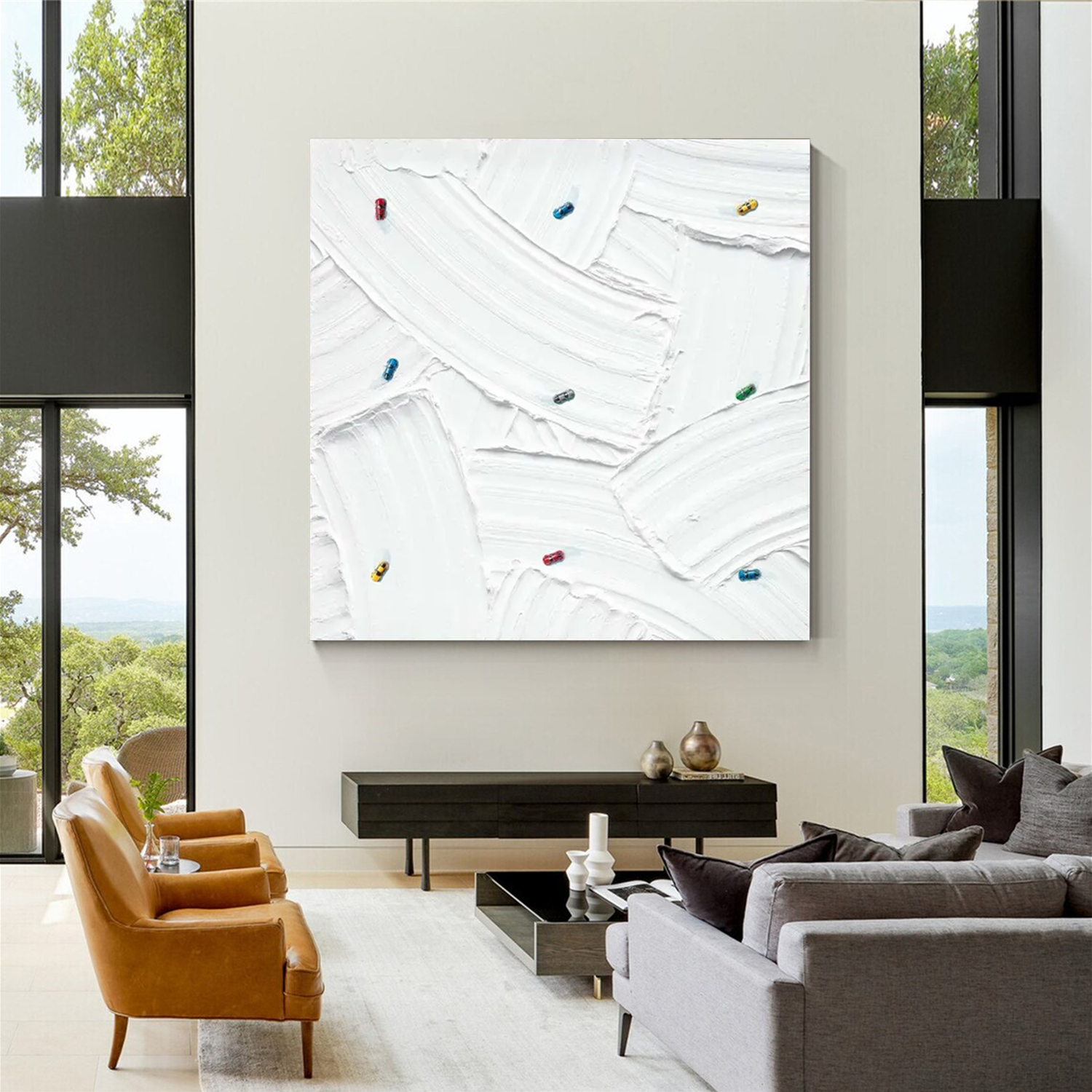 Skiing Sport Textured Wall Art #BA001