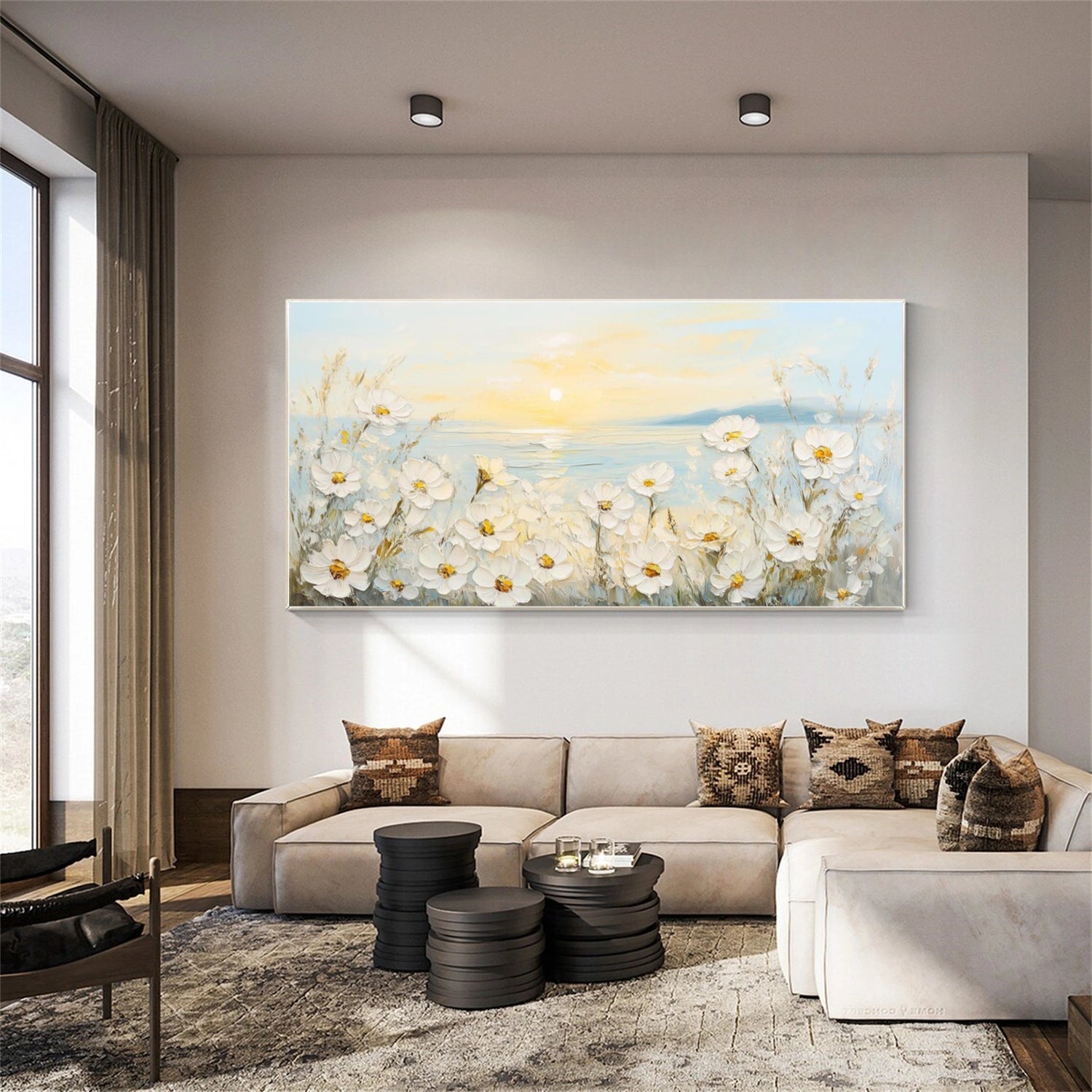 Tree And Flower Abstract Textured  Wall Art #TF191