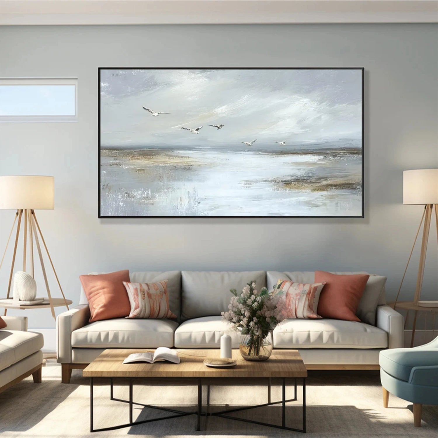 Sky And Ocean Abstract Wall Art #SO385