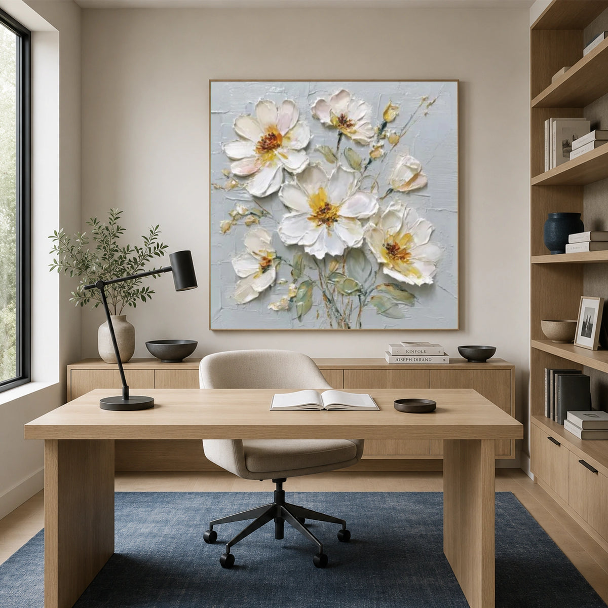 Tree And Flower Abstract Textured Wall Art #TF240
