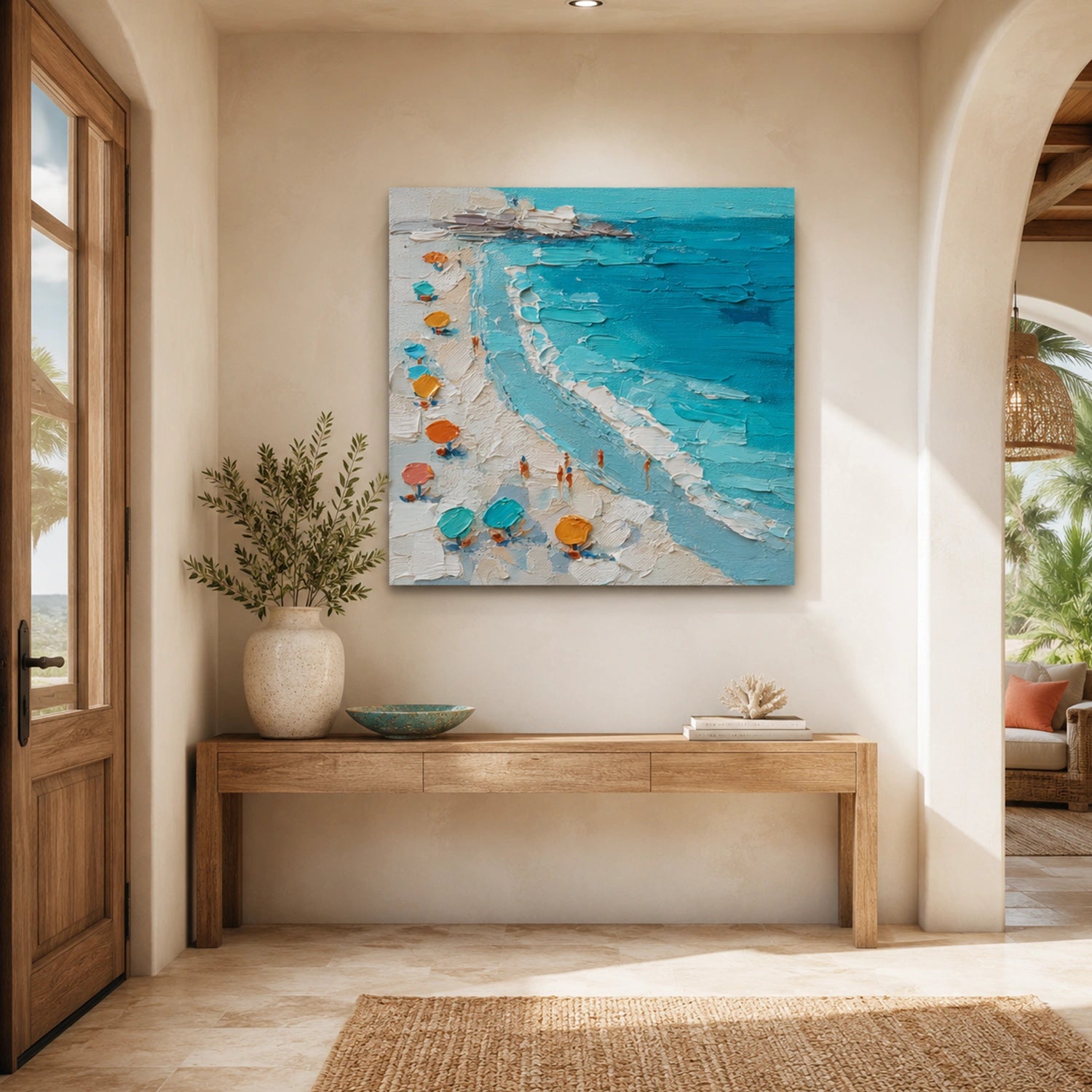 Sky And Ocean Abstract Textured Wall Art #SO419