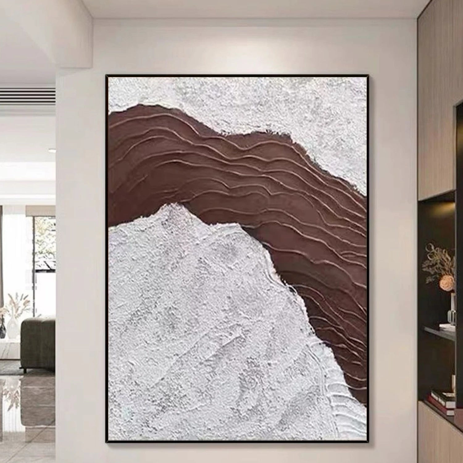 Brown Textured Minimalist Wall Art #WT226
