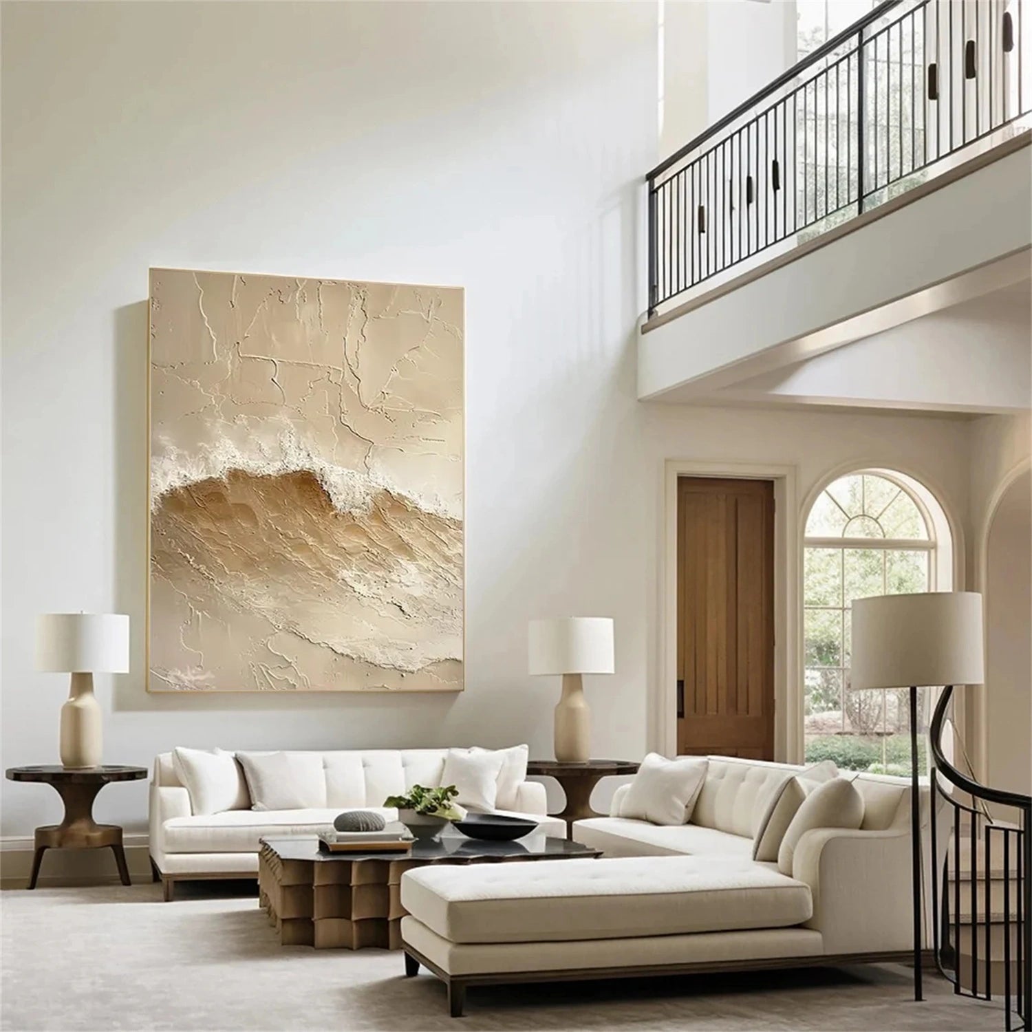Sky And Ocean Abstract Textured Wall Art #SO361