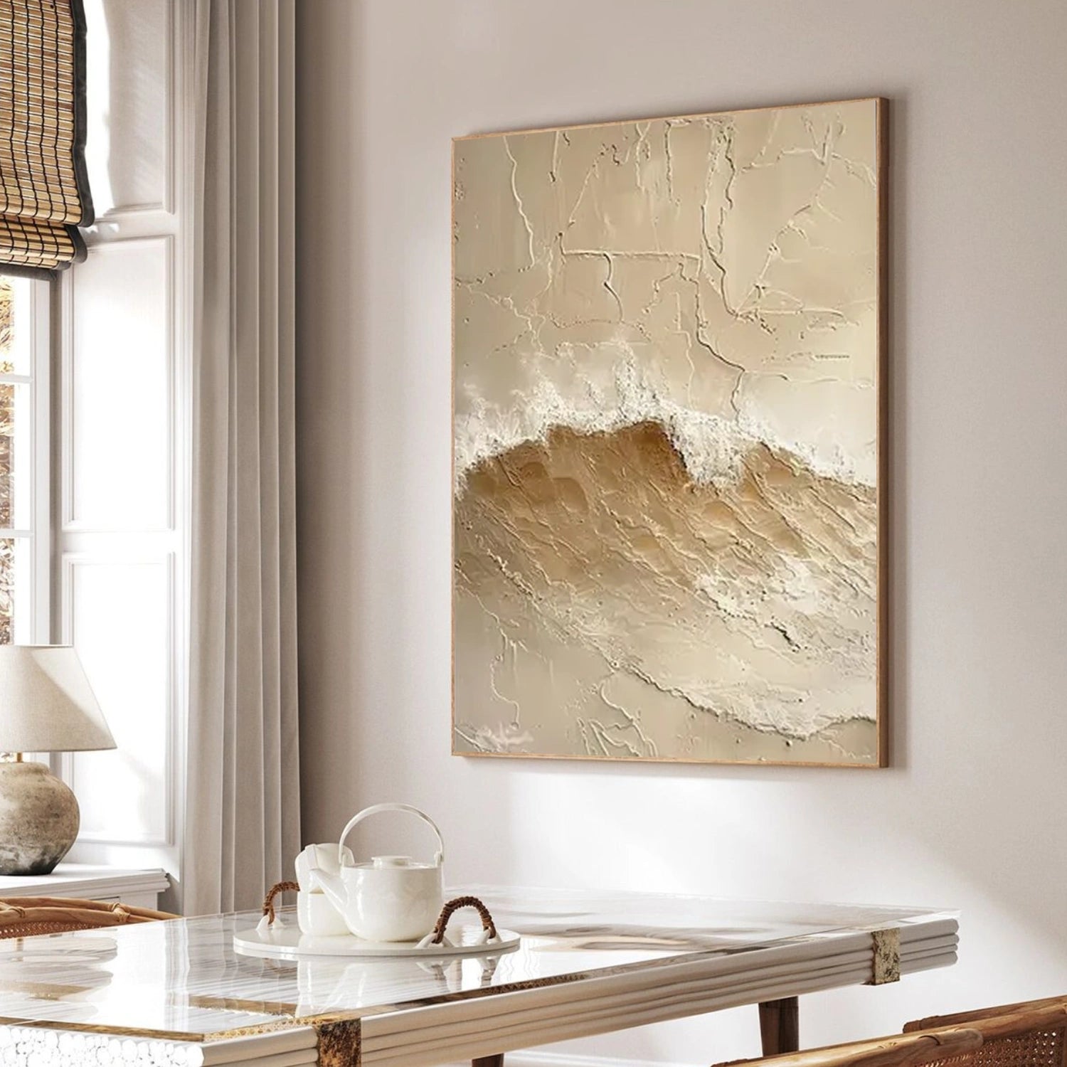 Sky And Ocean Abstract Textured Wall Art #SO361