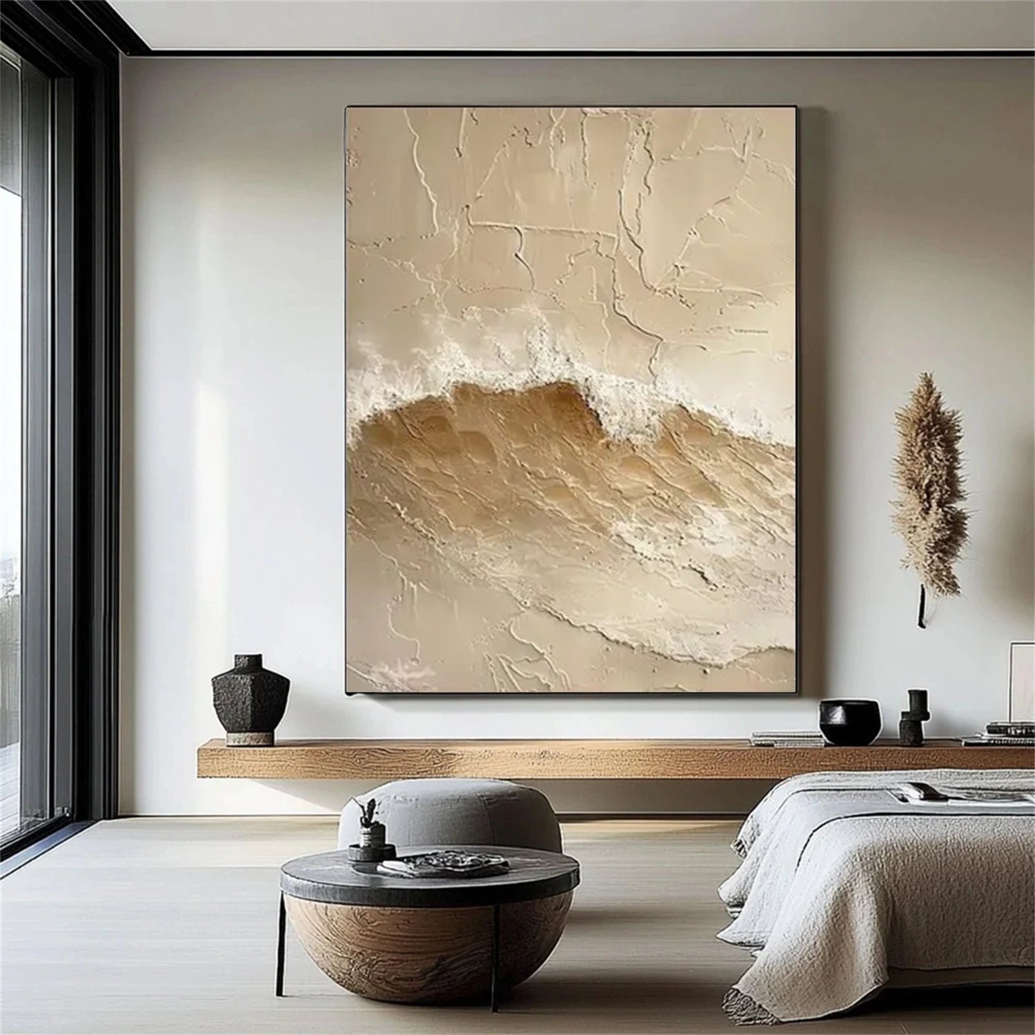 Sky And Ocean Abstract Textured Wall Art #SO361