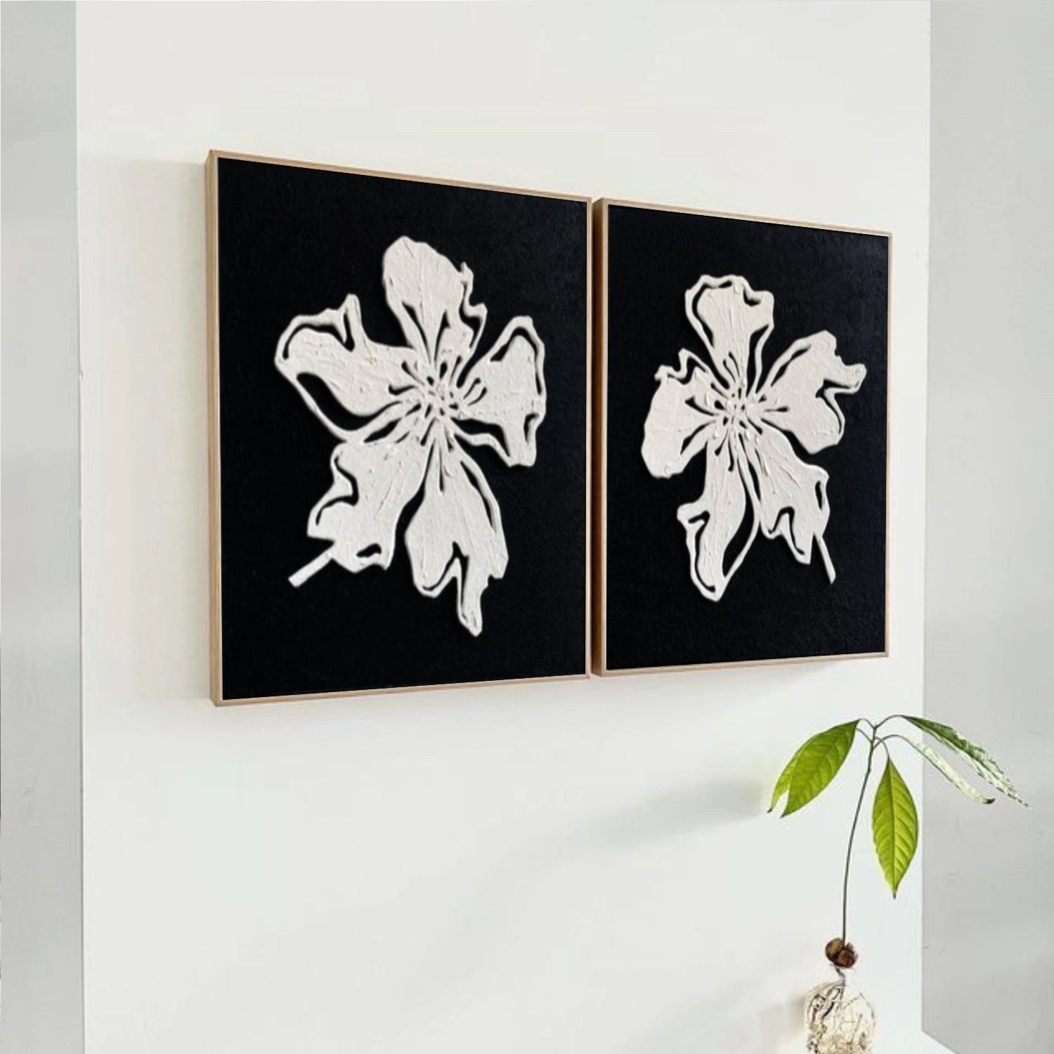 Tree And Flower Abstract Wall Art Set of 2 #TF214