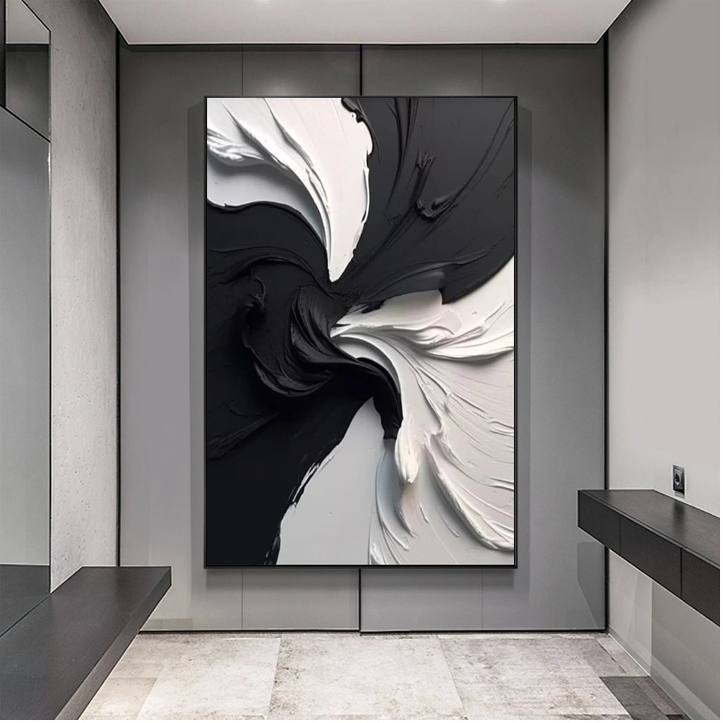 White Minimalist Textured Canvas Art #BT076