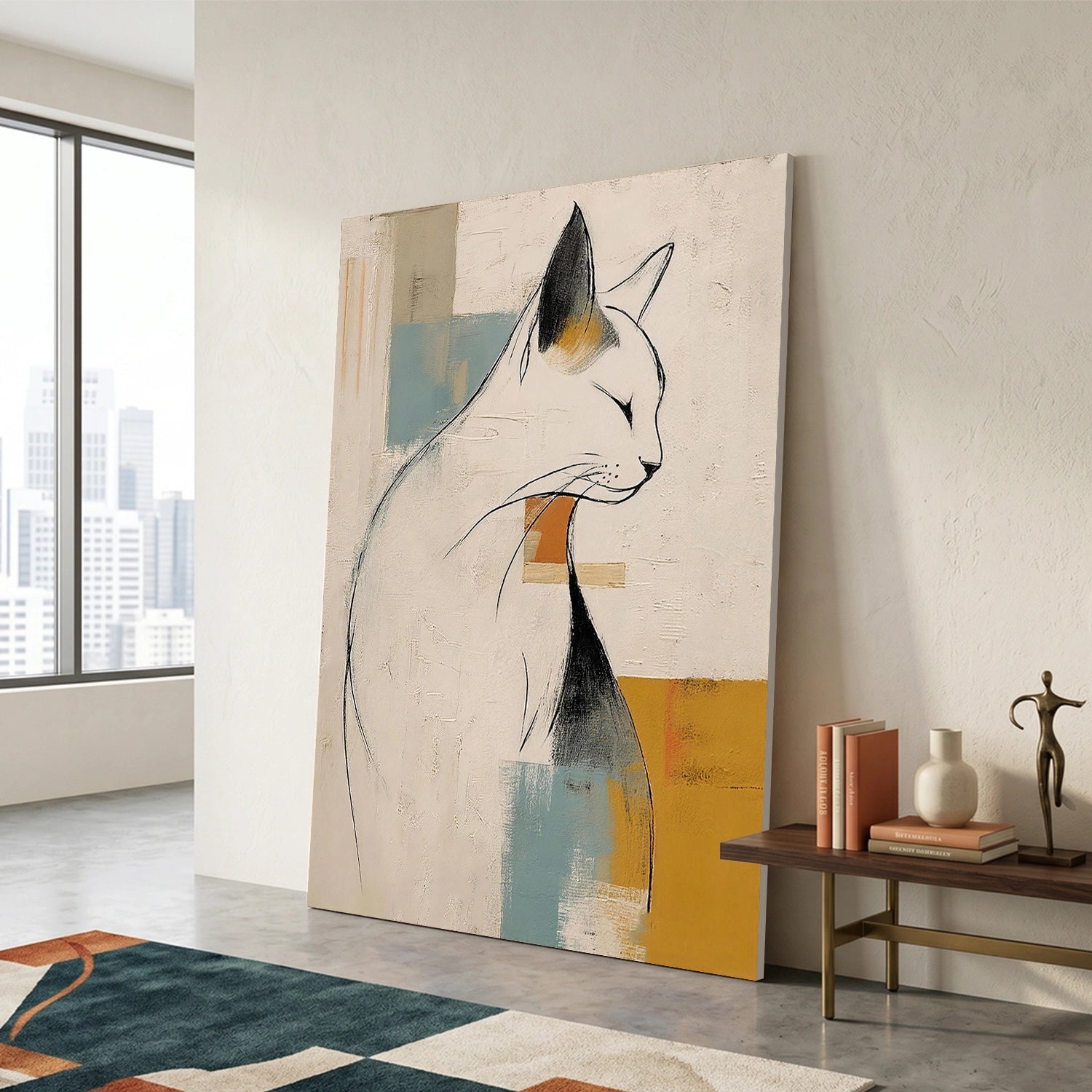 Abstract Animal Art Cat Wall Art #AT089