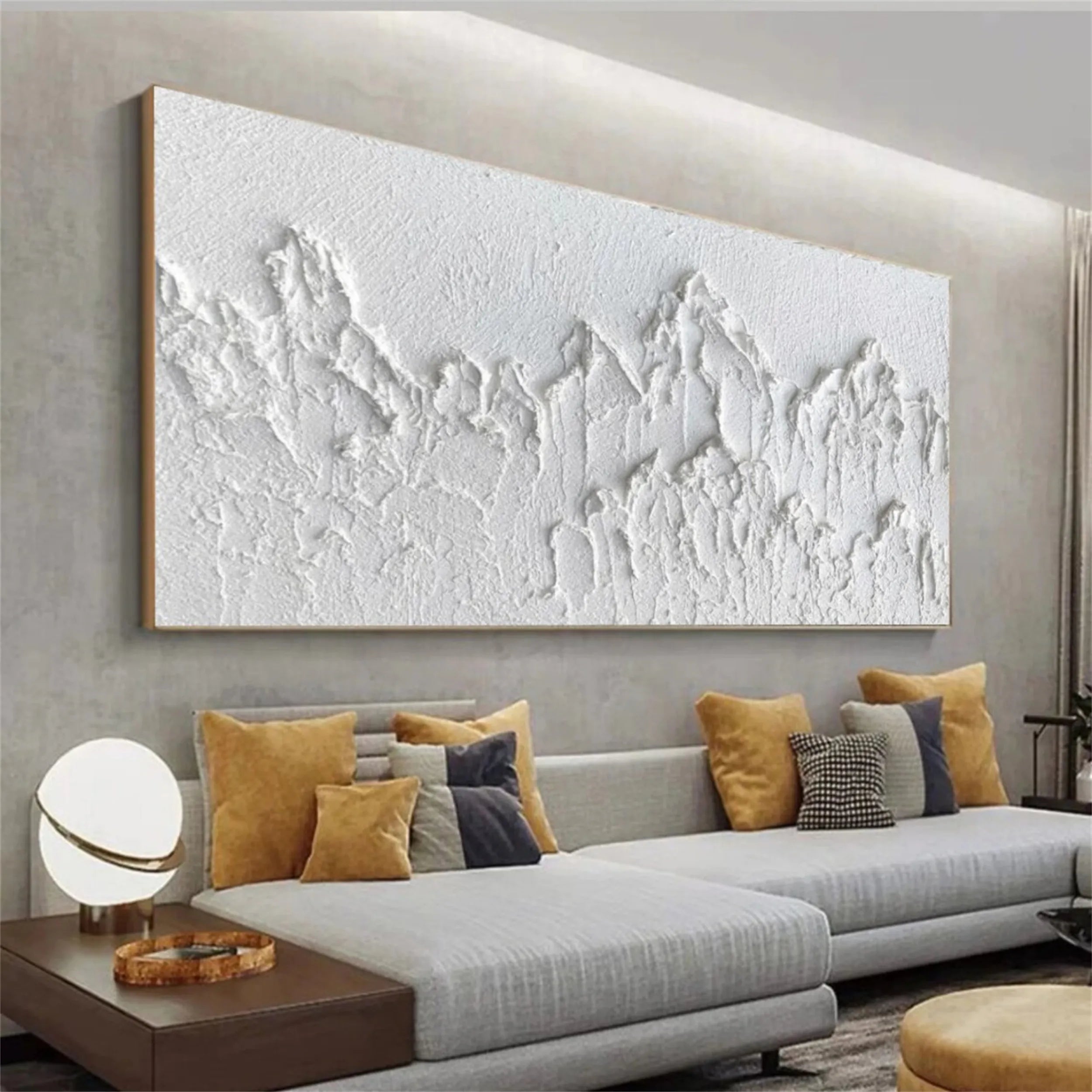 White Textured Minimalist Wall Art #WT097