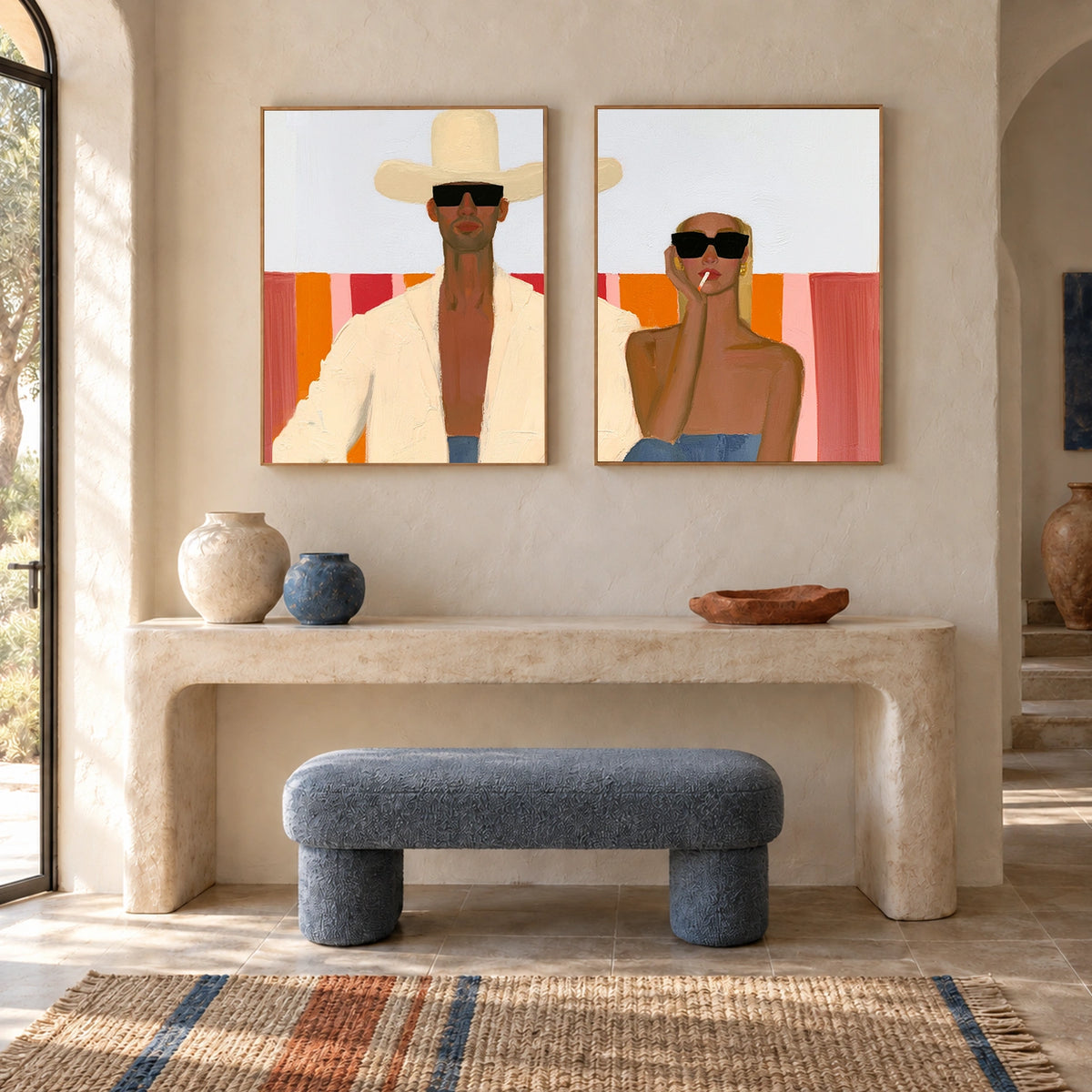 Abstract Portrait Wall Art Set of 2 #WP050