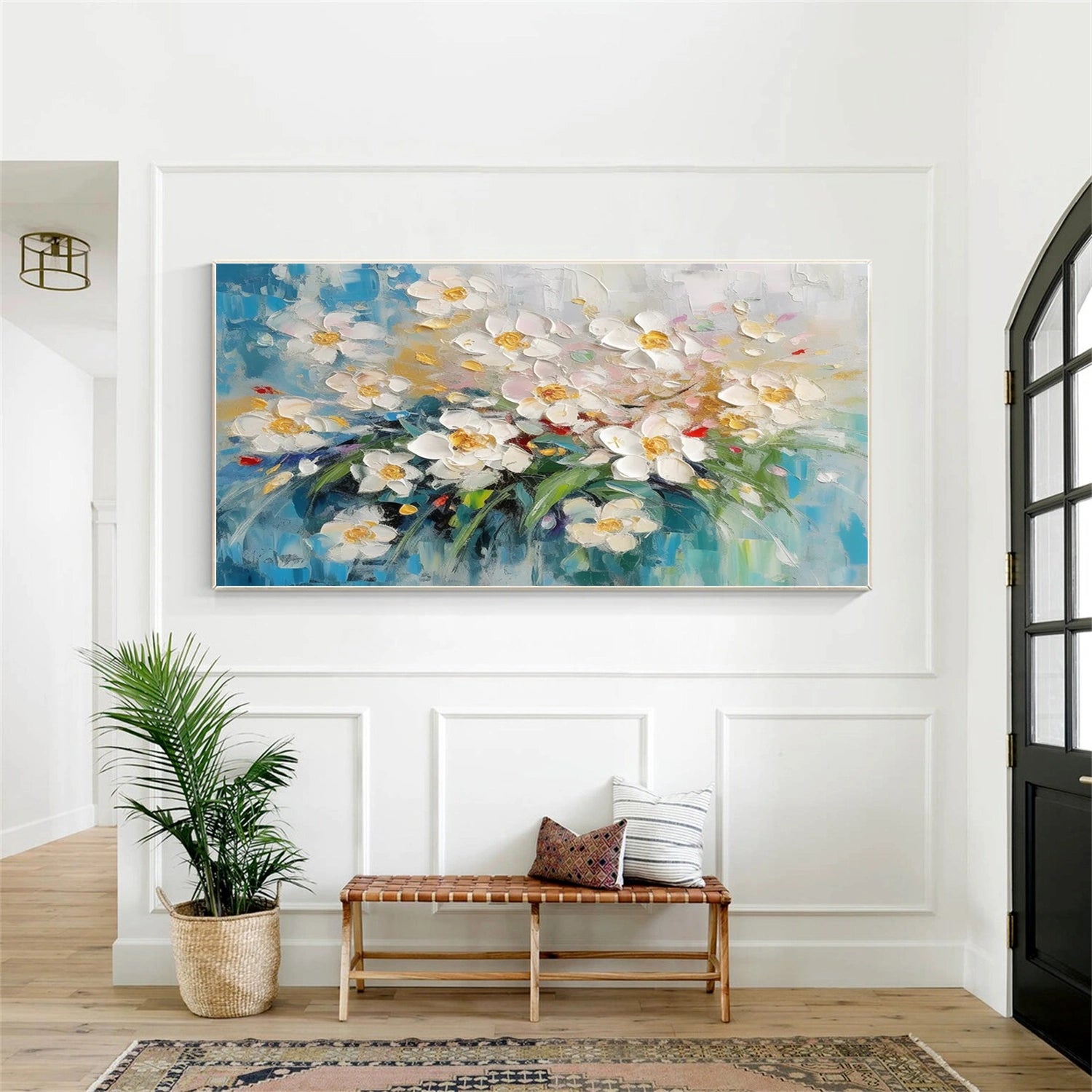 Tree And Flower Abstract Textured Wall Art #TF116