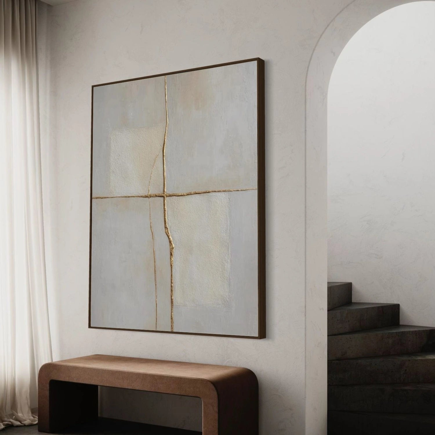 Beige and Grey Textured Minimalist Wall Art #WT249