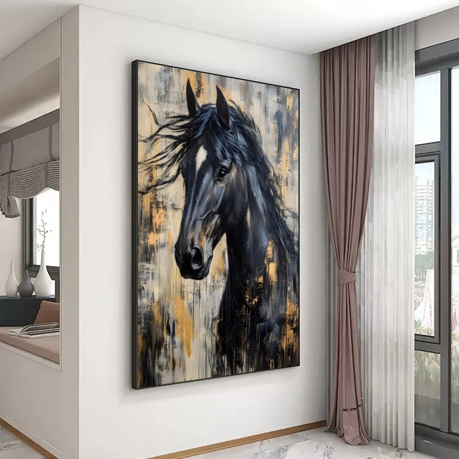 Abstract Animal Art Horse Wall Art #AT044