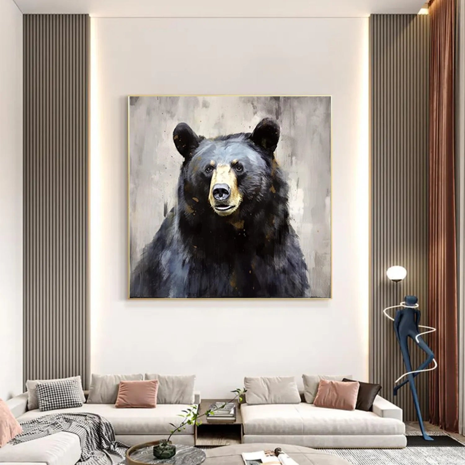 Abstract Animal Art Bear Wall Art #AT031