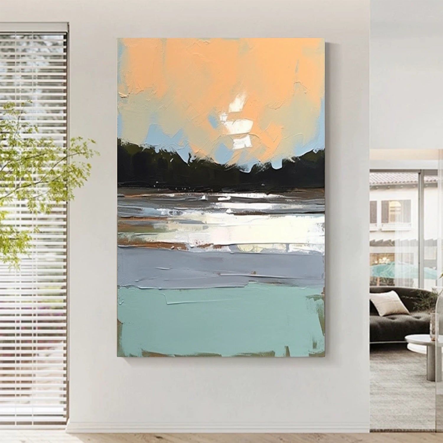 Sky And Ocean Abstract Wall Art #SO279