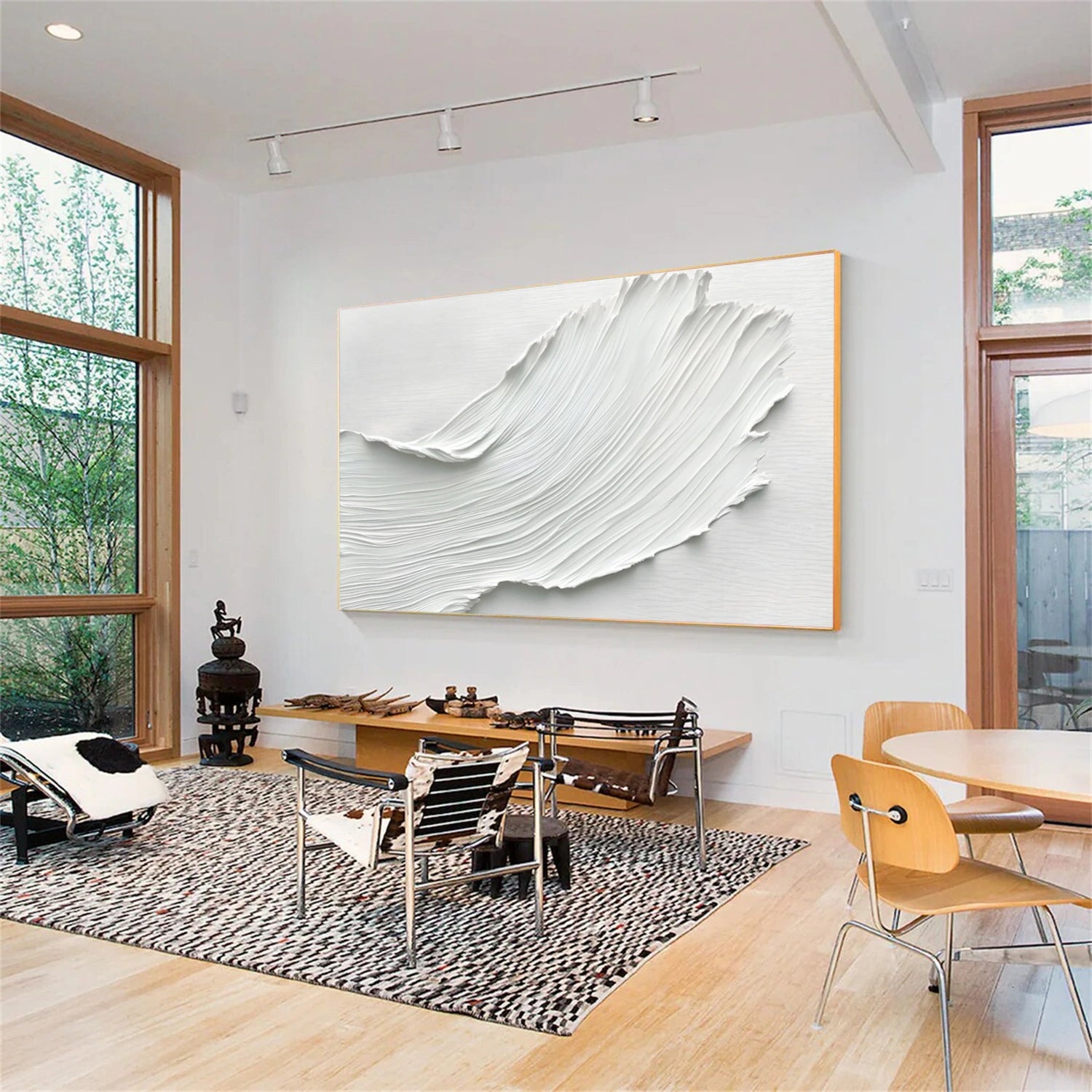 White Textured Minimalist Wall Art #WT194