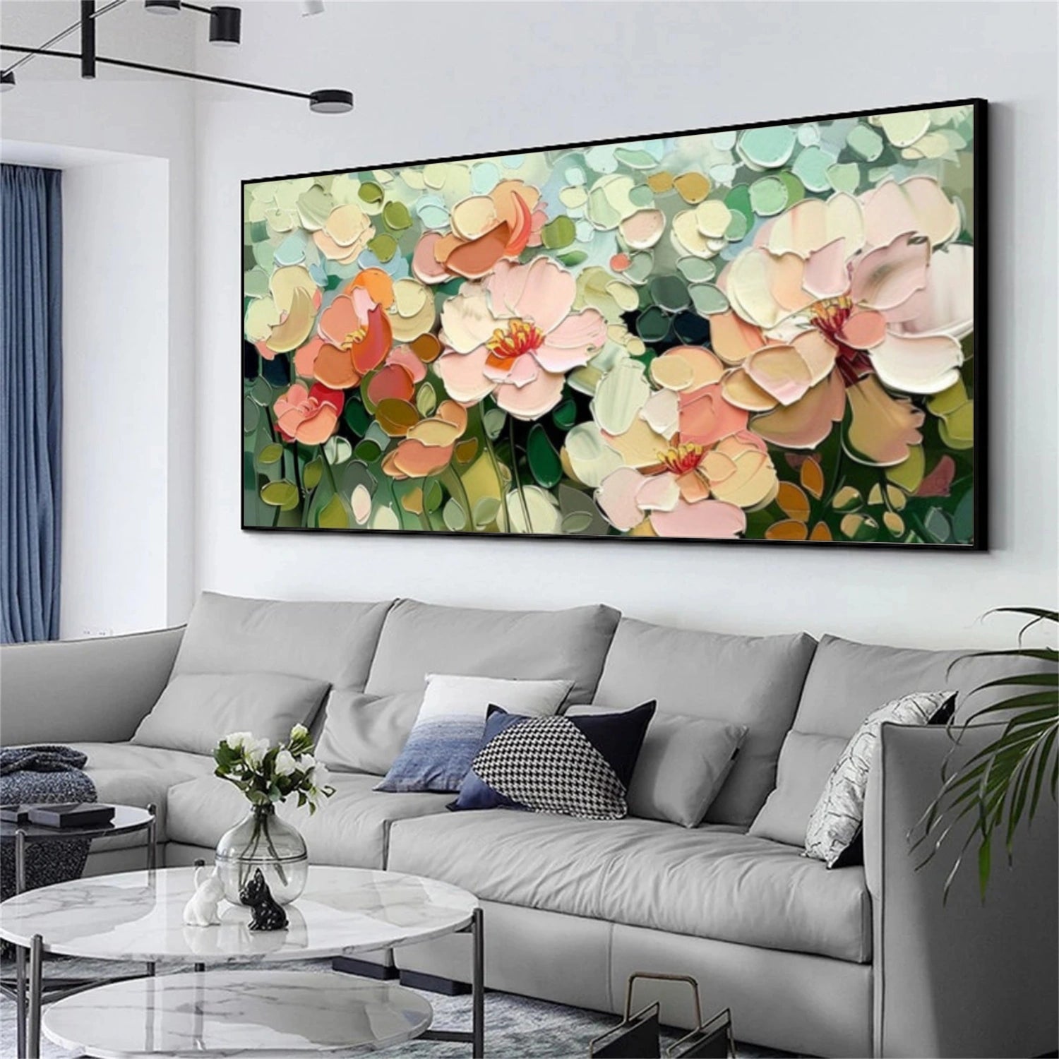 Tree And Flower Abstract Textured Wall Art #TF212