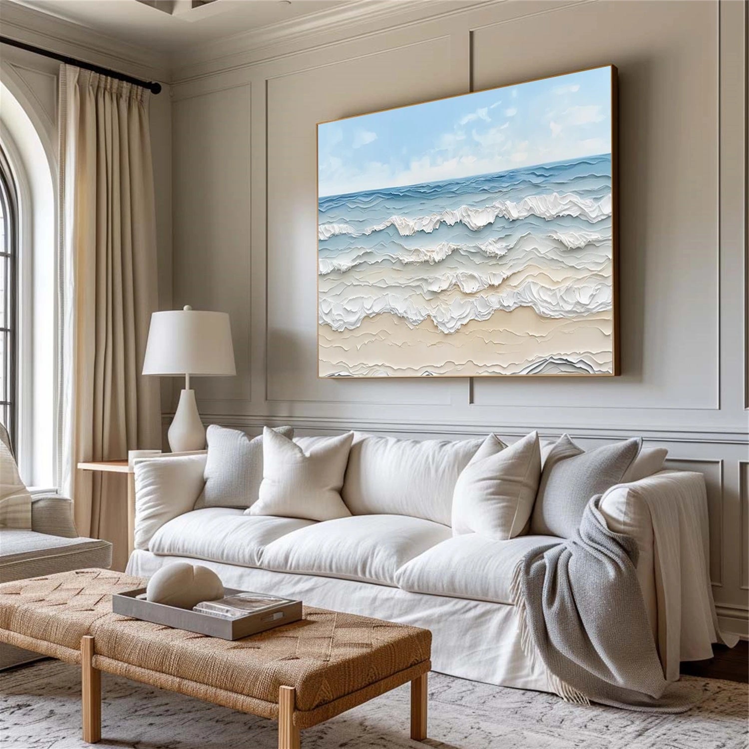 Sky And Ocean Abstract Textured Wall Art #SO311