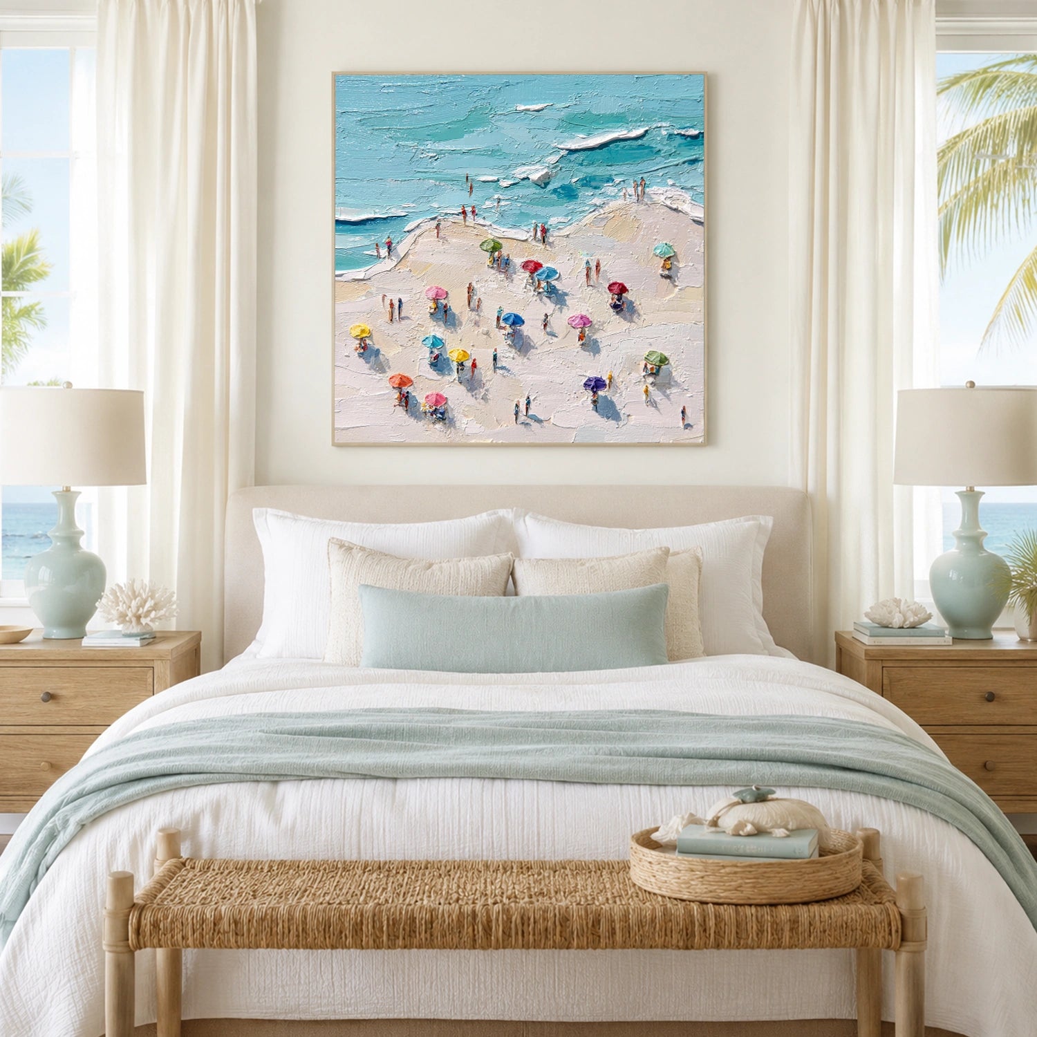 Sky And Ocean Abstract Textured Wall Art #SO424