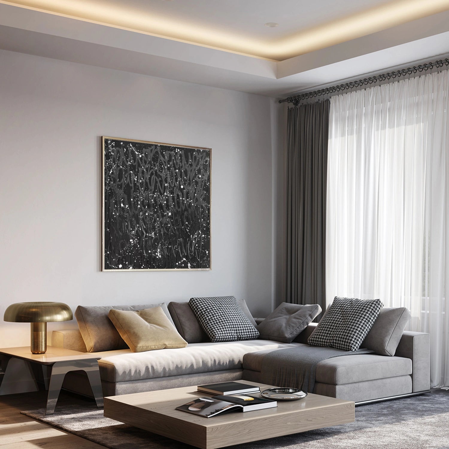 Black and White Abstract Wall Art #AW180