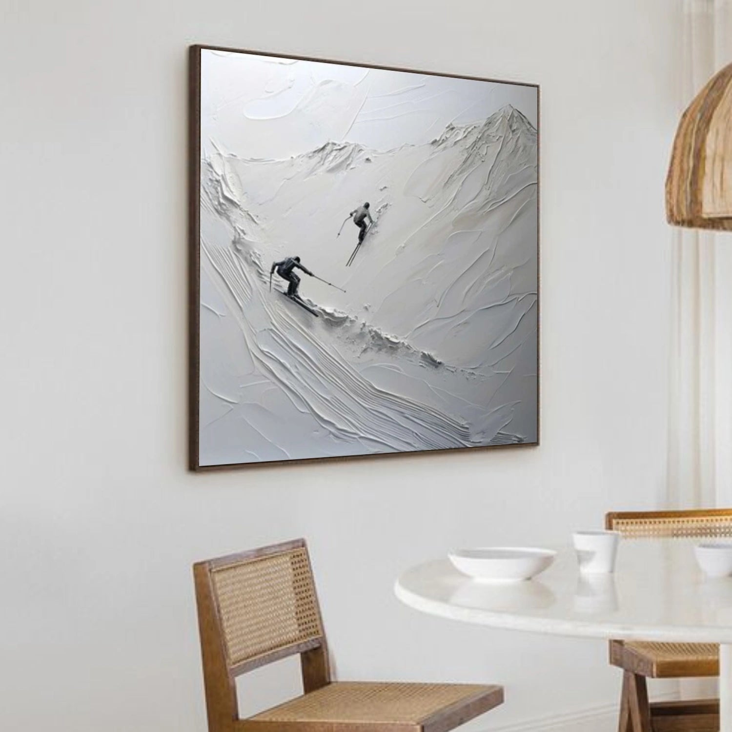 Skiing Sport Textured Wall Art #BA035