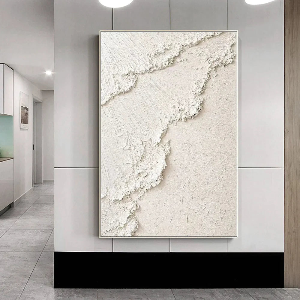 White Textured Minimalist Wall Art #WT013